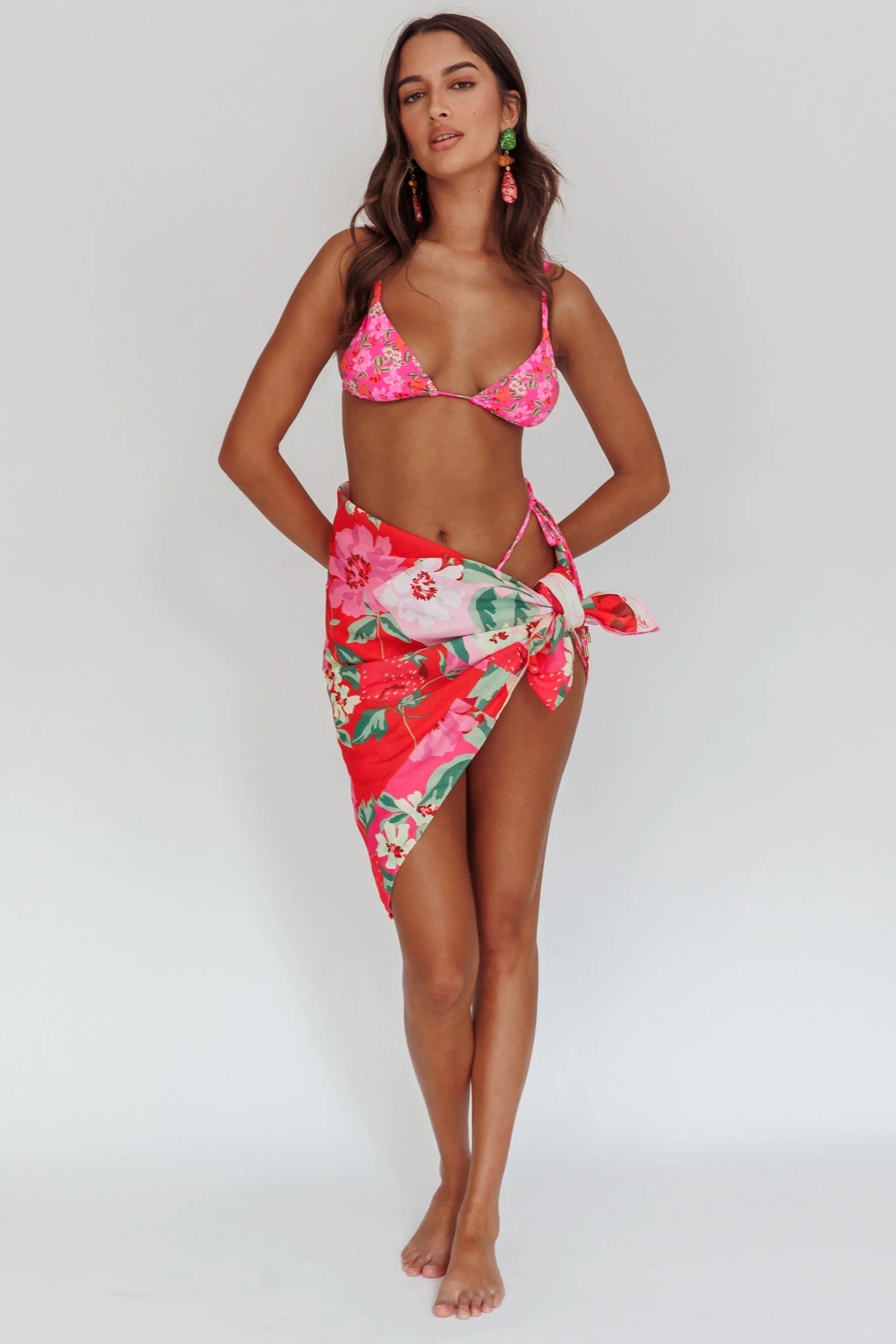Sunshine Coast Floral Sarong Cover Up Pink