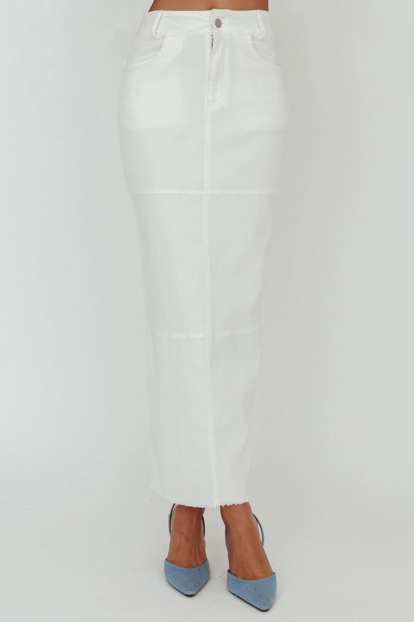Thalia Pocket Maxi Skirt White