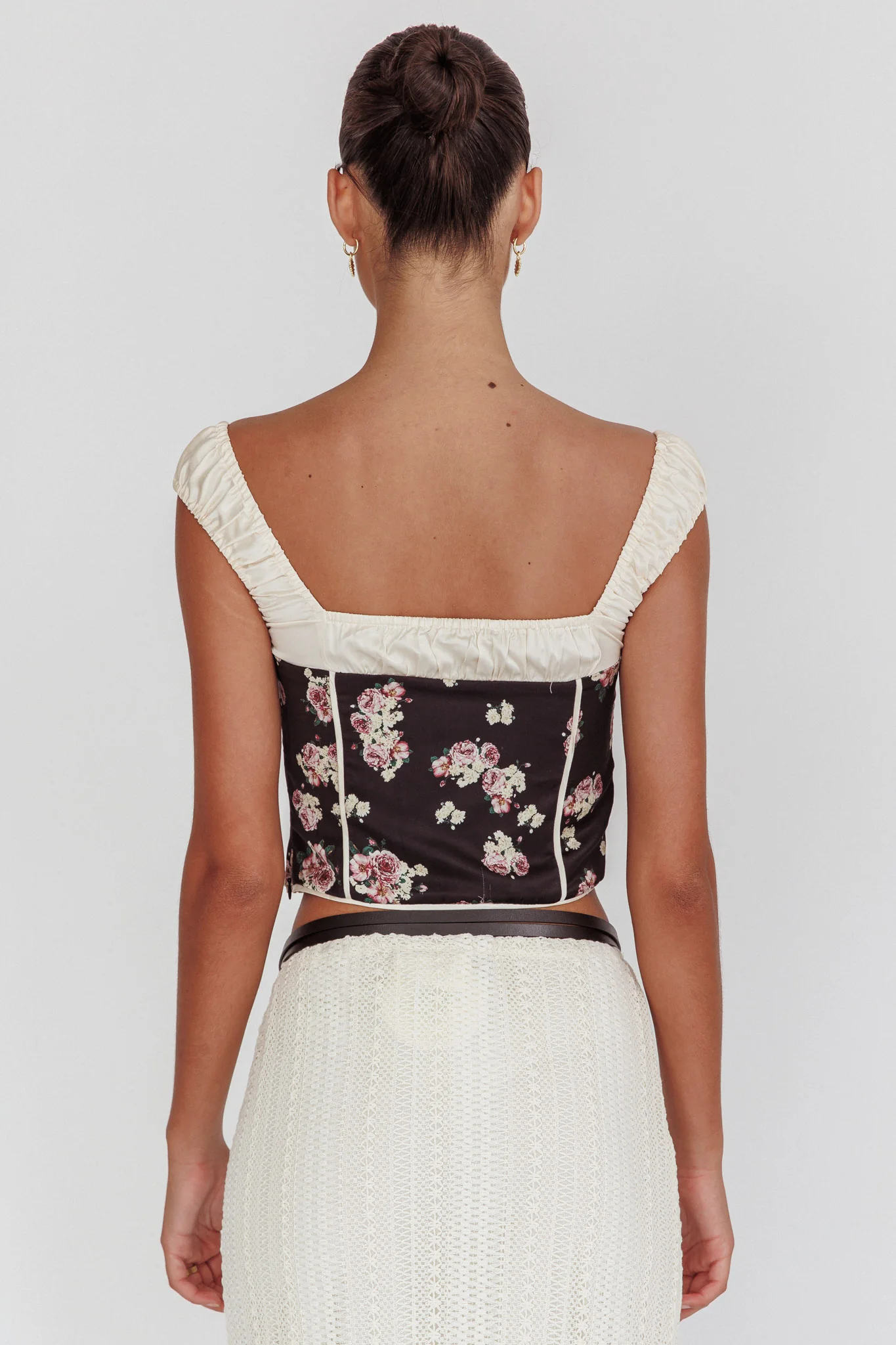 Take A Chance Drawstring Neckline Top Black