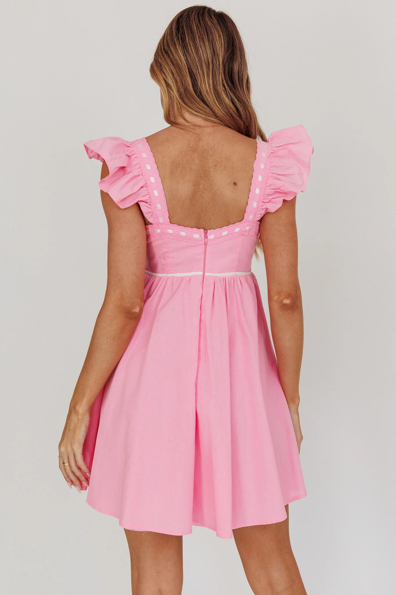 Angels Harp Babydoll Mini Dress Light Pink