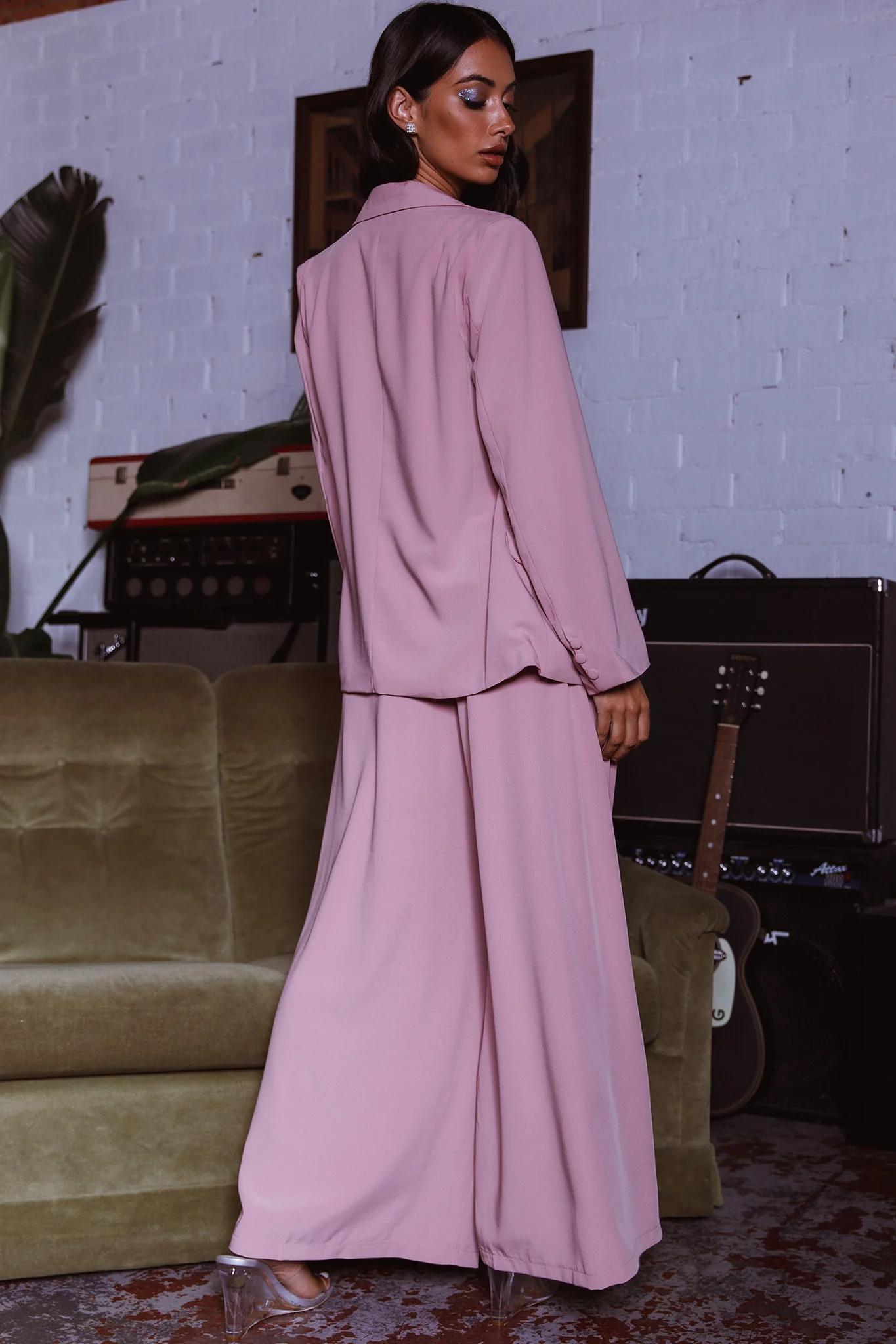 Vous Etes Belle Pleated Waist Pants Blush