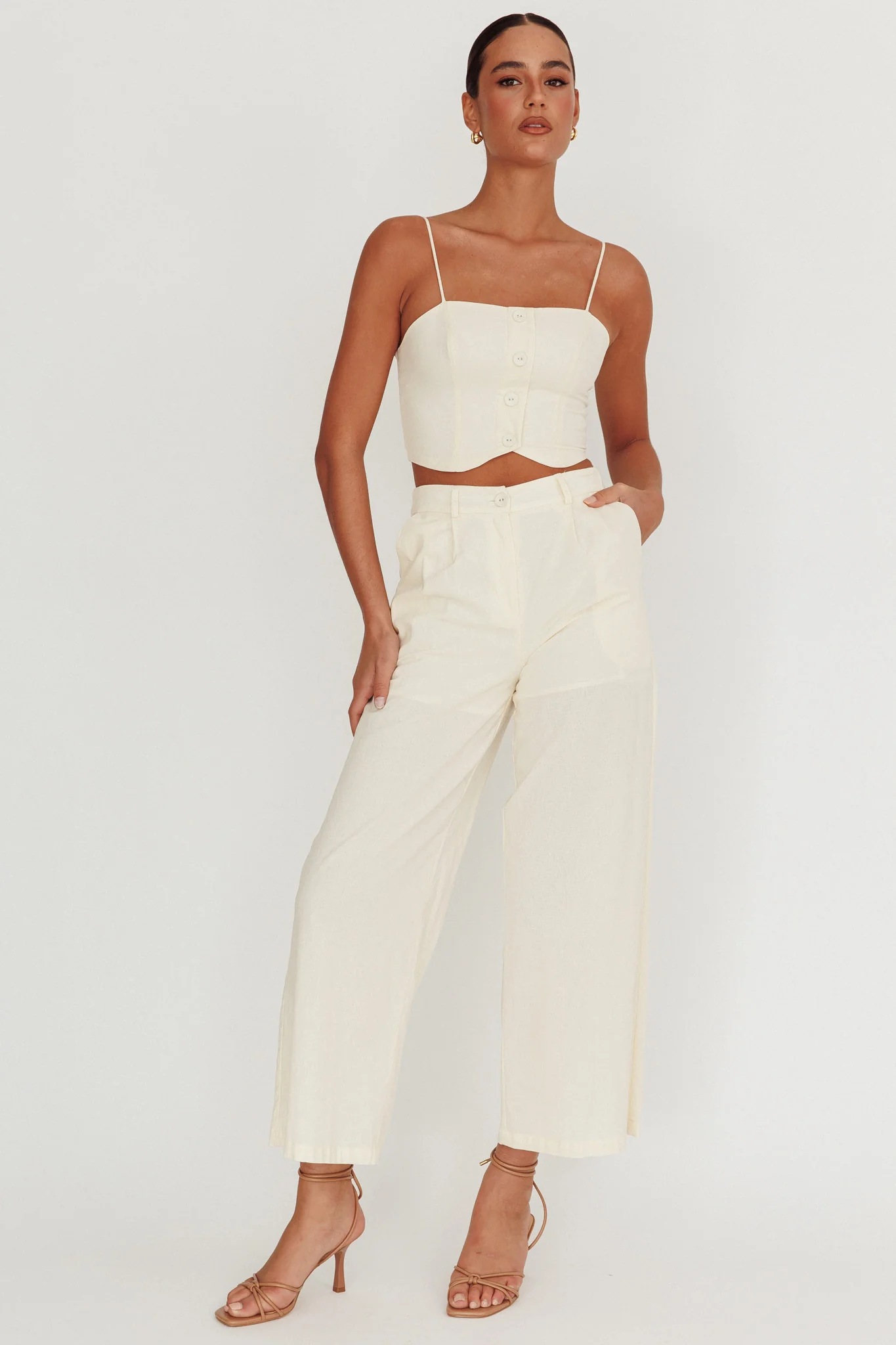 Breathless Wide Leg Pant Oat