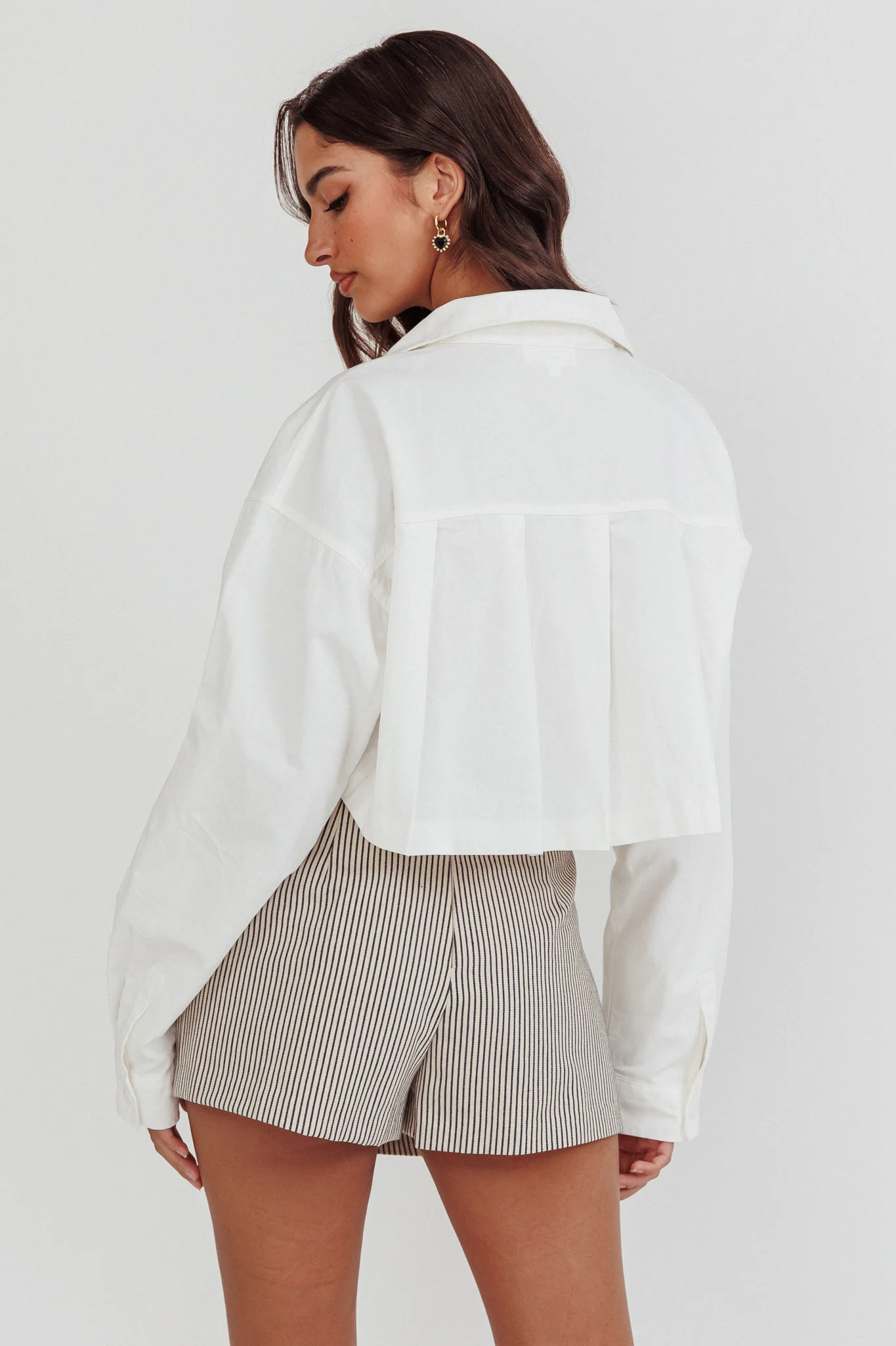 Rori Drop Shoulder Crop Top Off White
