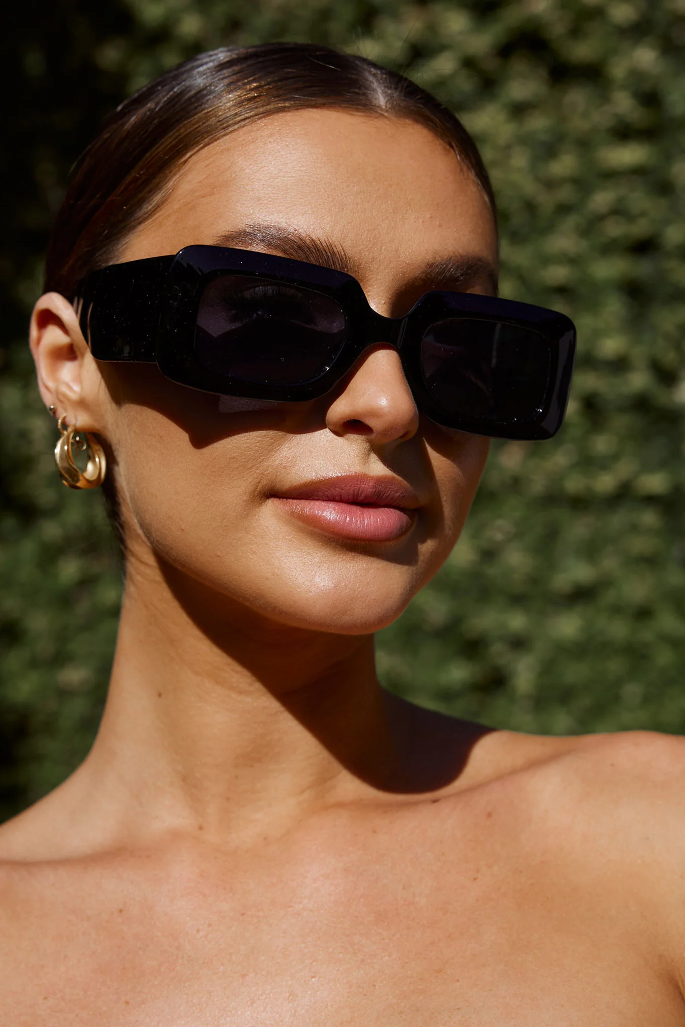 Hailey Rectangular Sunglasses Black