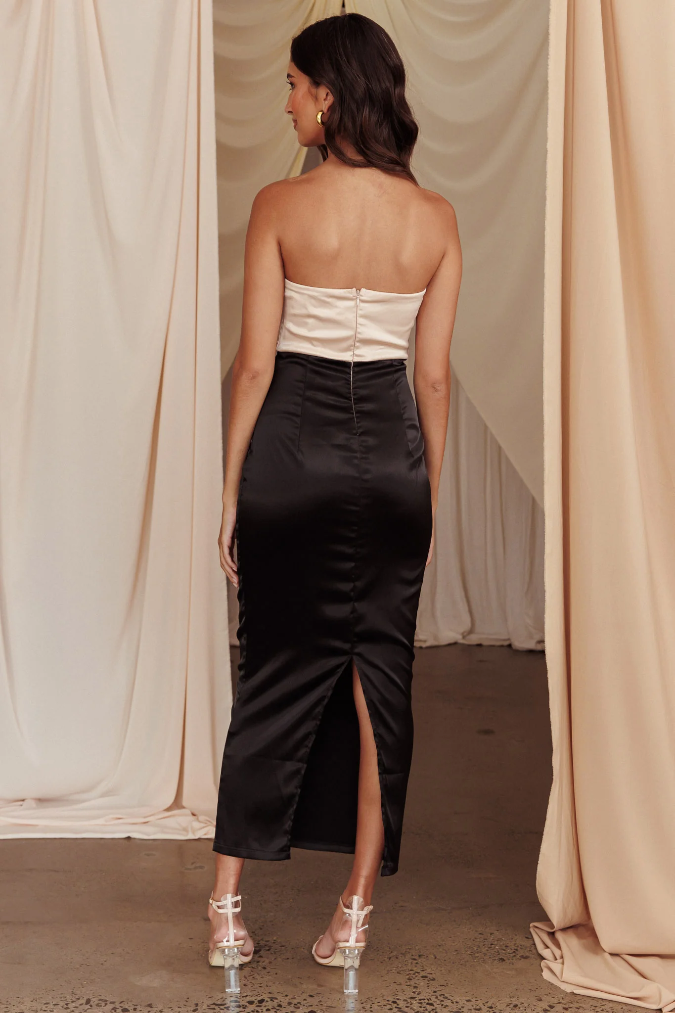 Coquette Bow Bust Midi Dress Blush