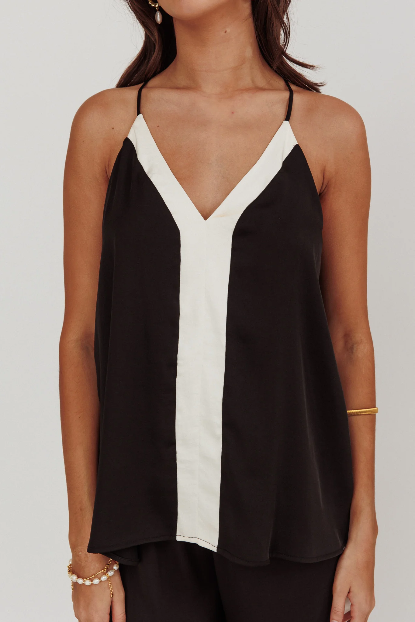 Unwritten Contrast Cami Top Black