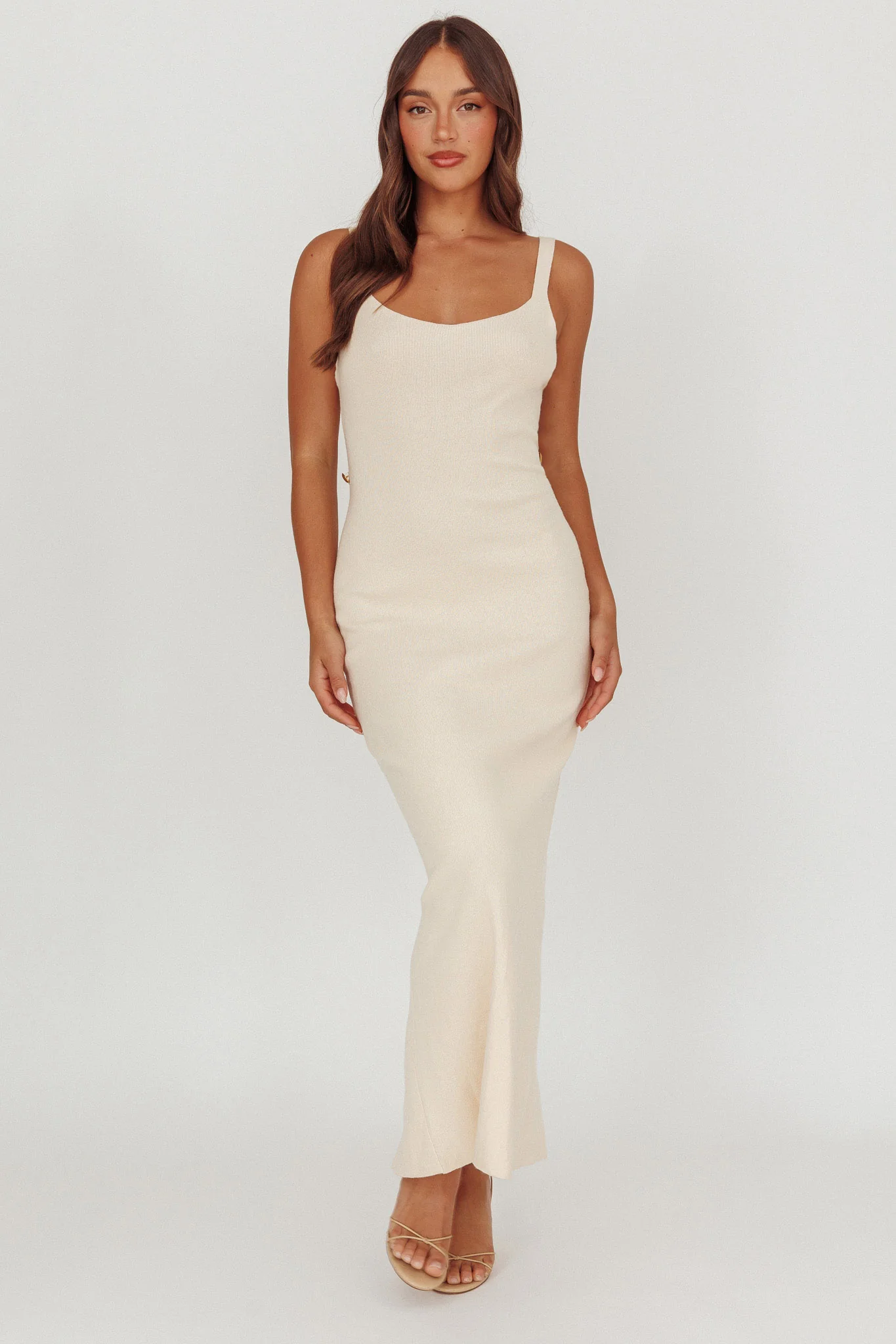 Fall Moon Cut-Out Back Maxi Dress Ivory