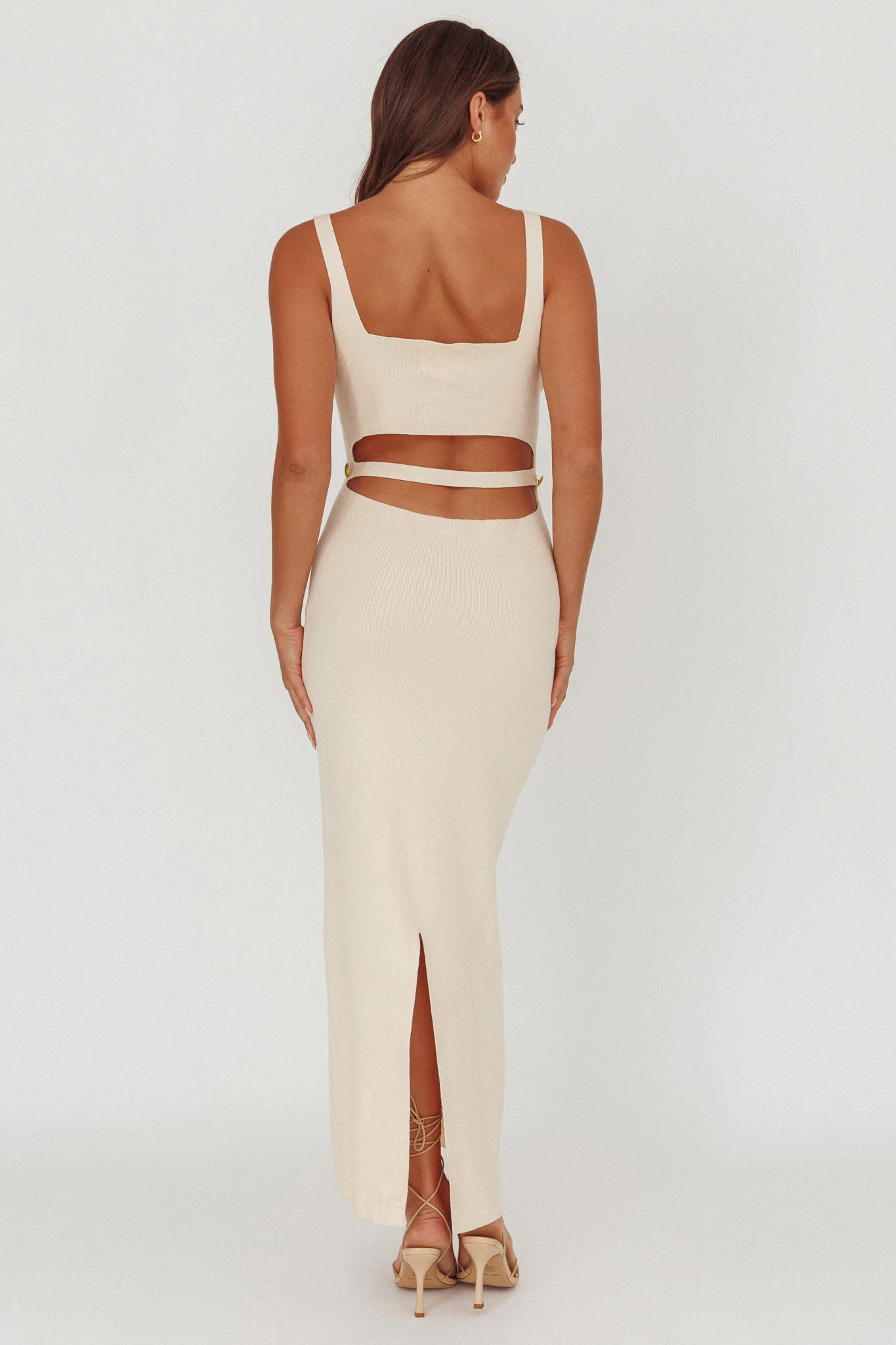 Fall Moon Cut-Out Back Maxi Dress Ivory