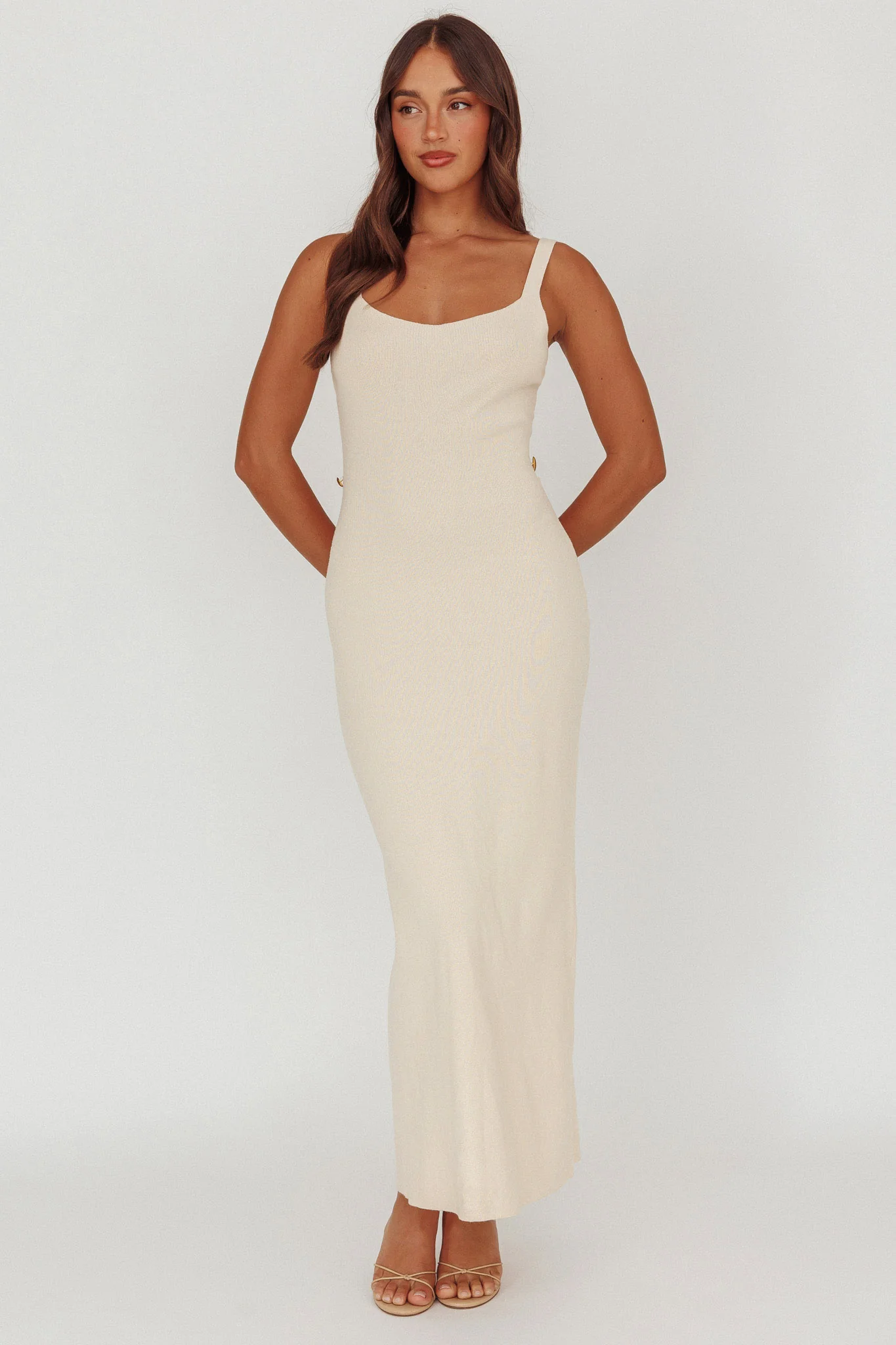 Fall Moon Cut-Out Back Maxi Dress Ivory