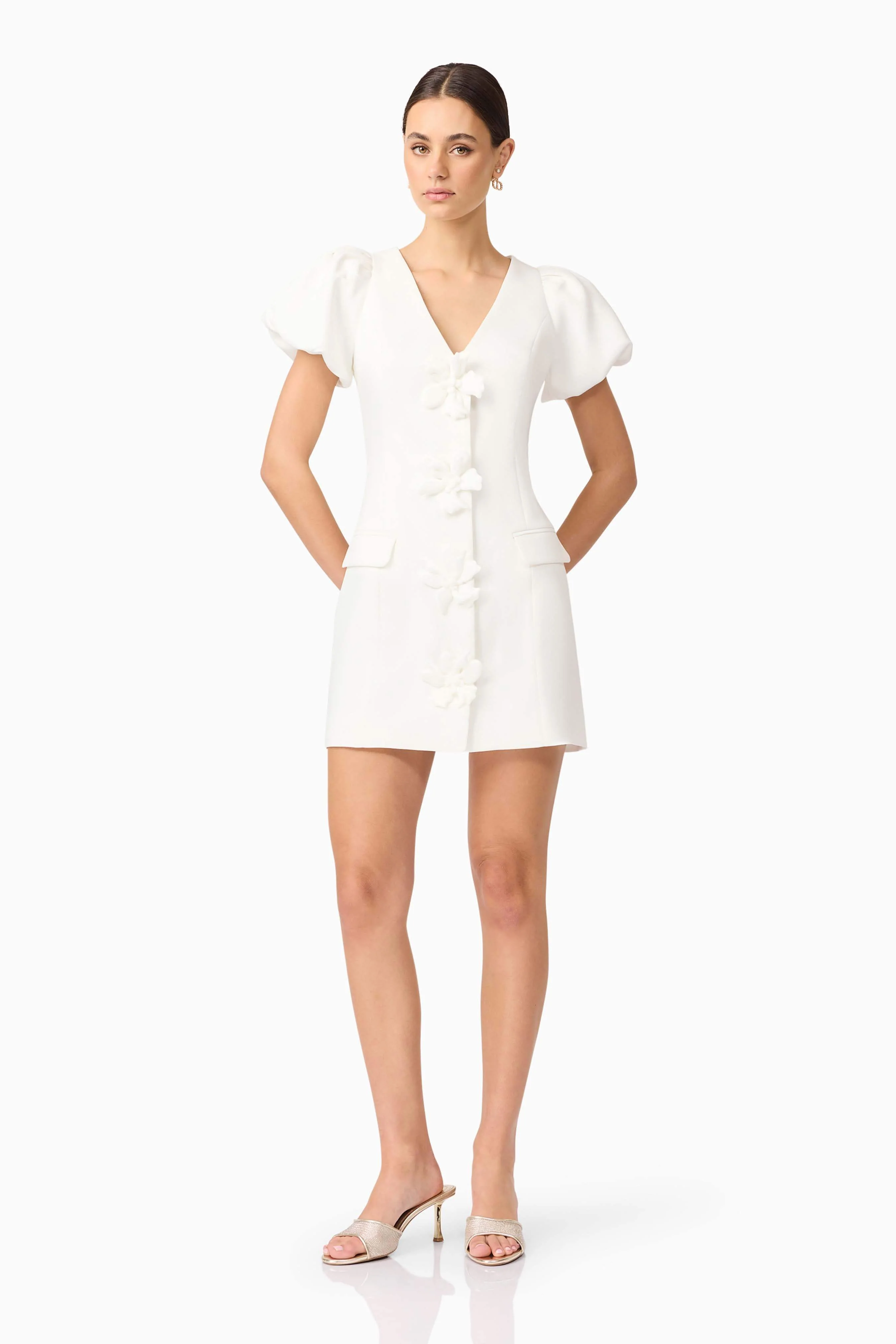 Elysie Blazer Mini Dress in White