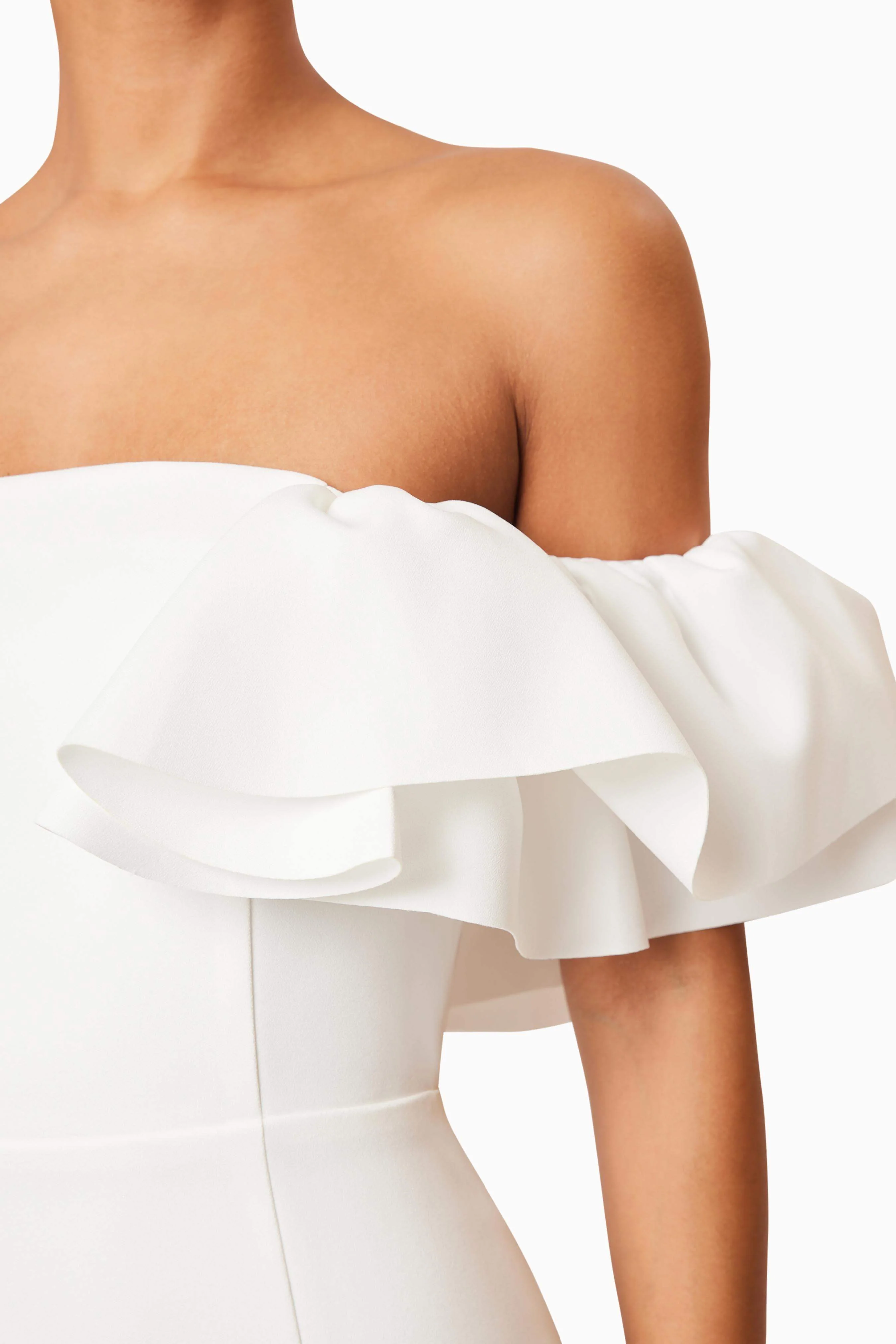 Geranium Hilo Off the Shoulder Dress in White