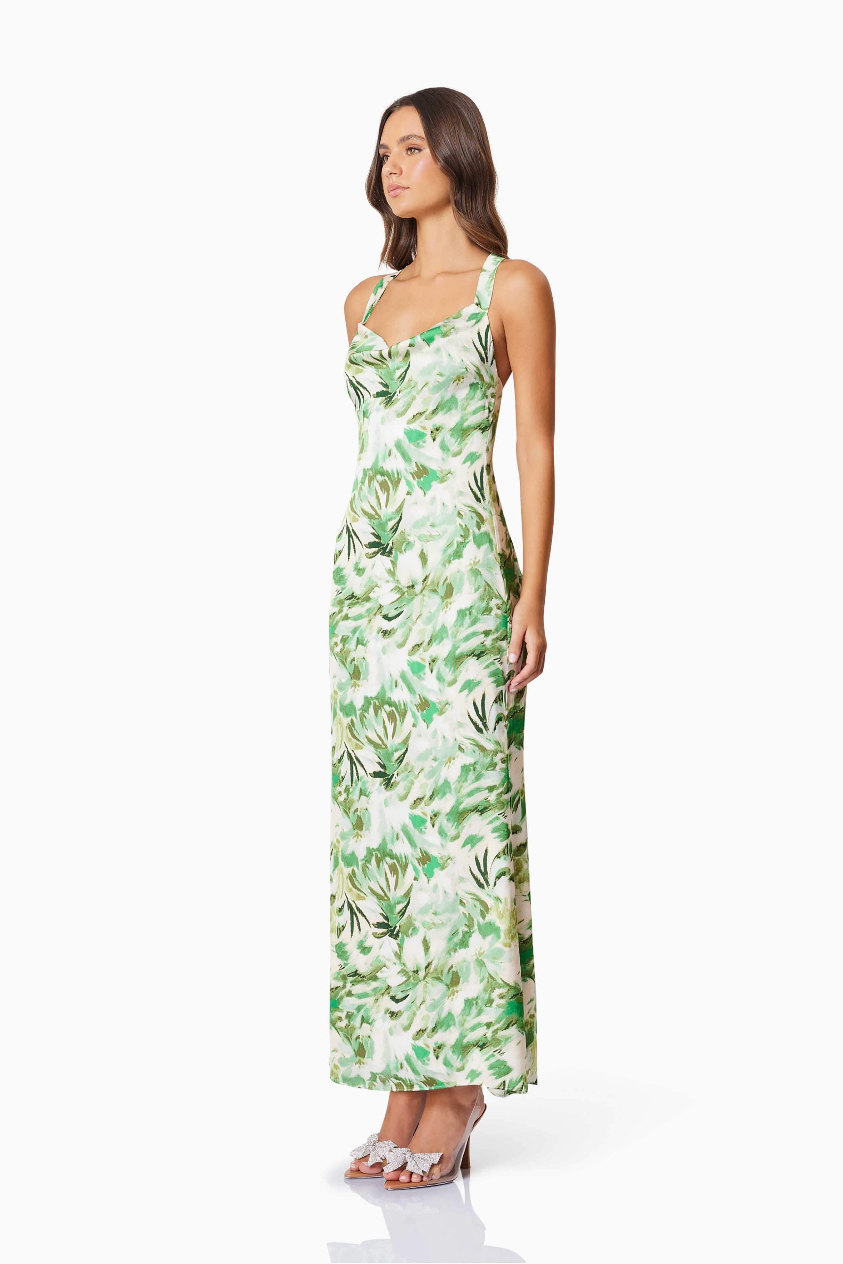 Georgia Cocktail Maxi Dress In Green