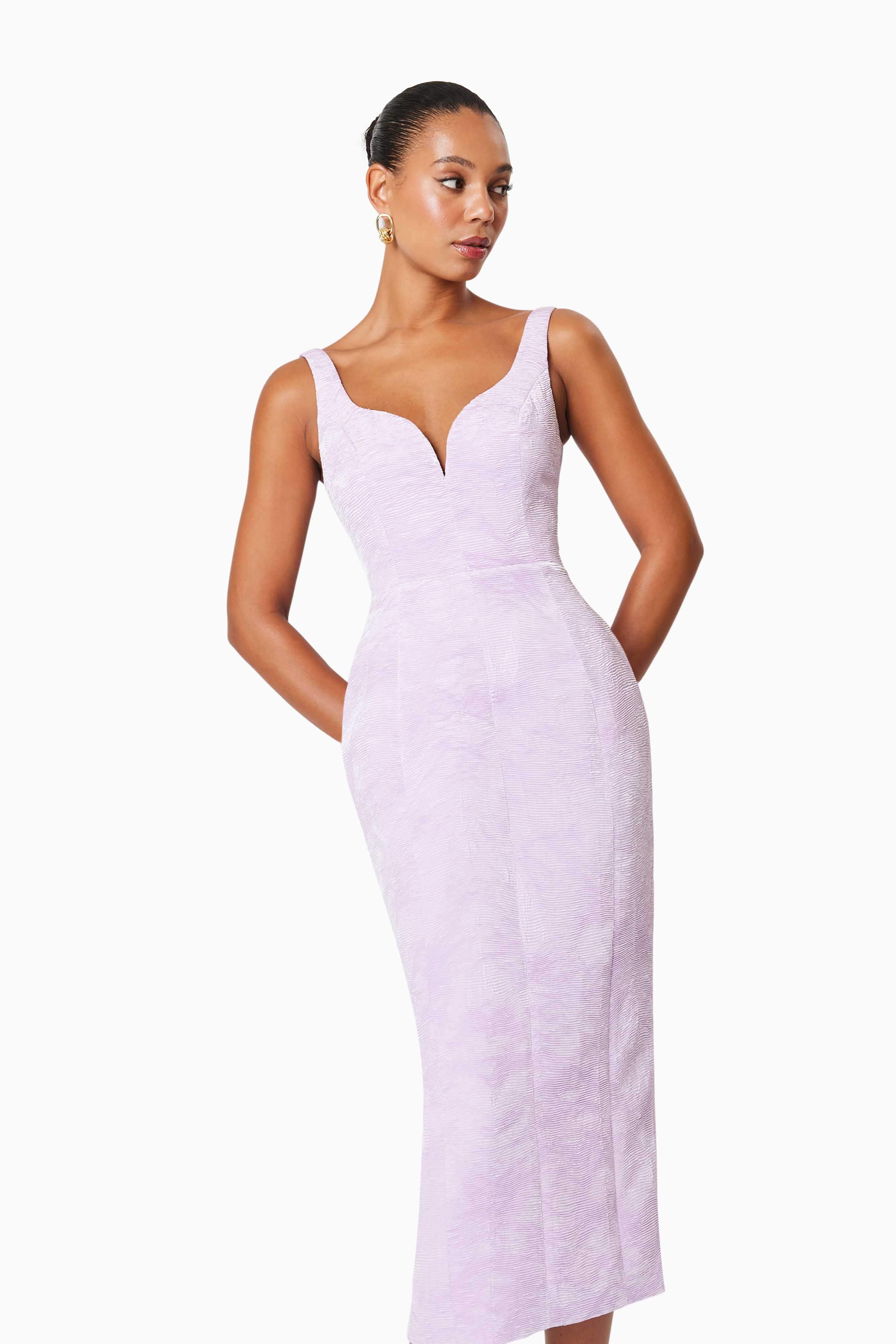 OMR x ELLIATT: Dasher Eventwear Midi Dress In Purple