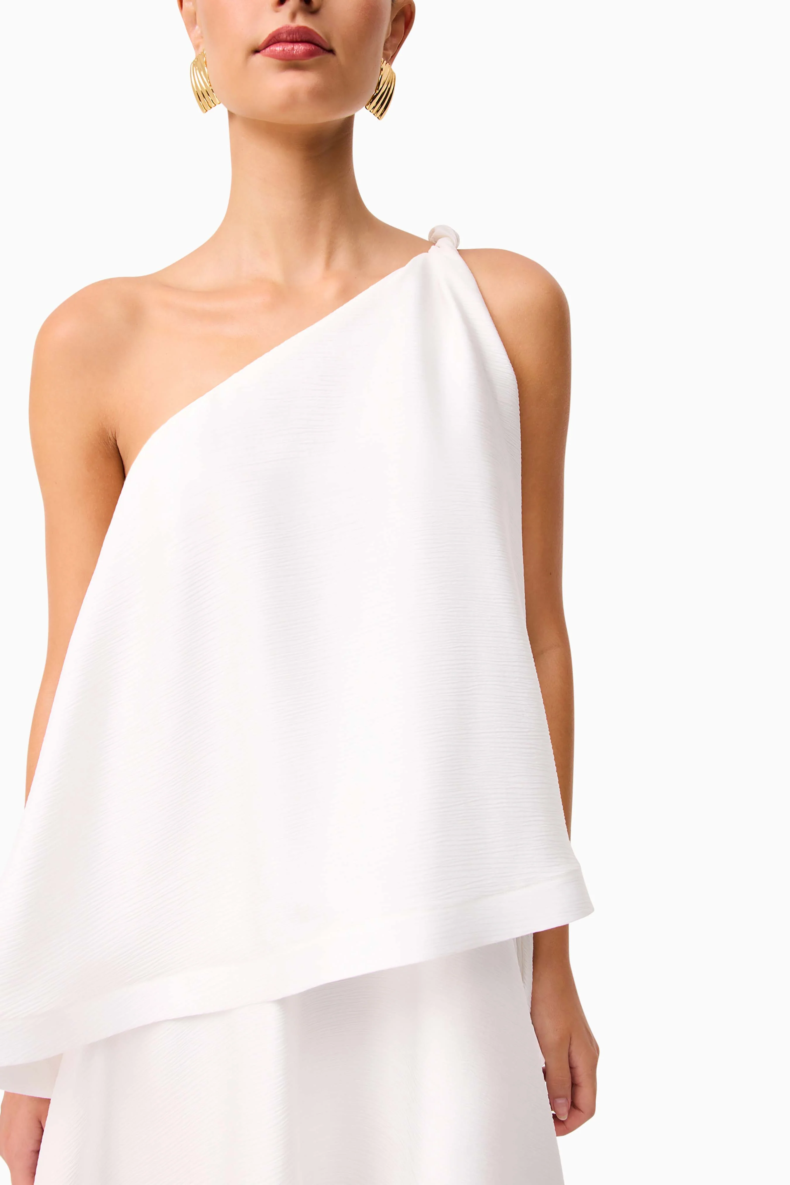 Tilly One Shoulder Maxi Dress in White