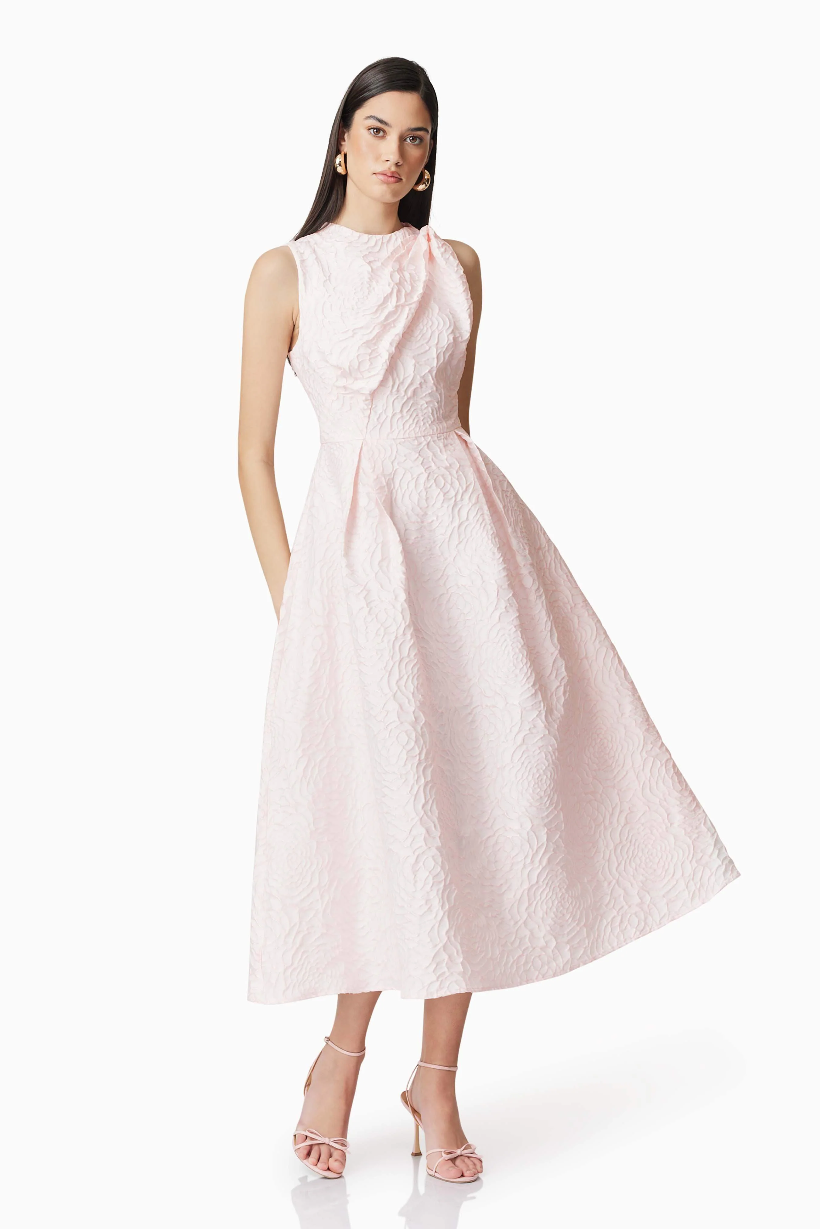 Deanna Midi Dress in Pink