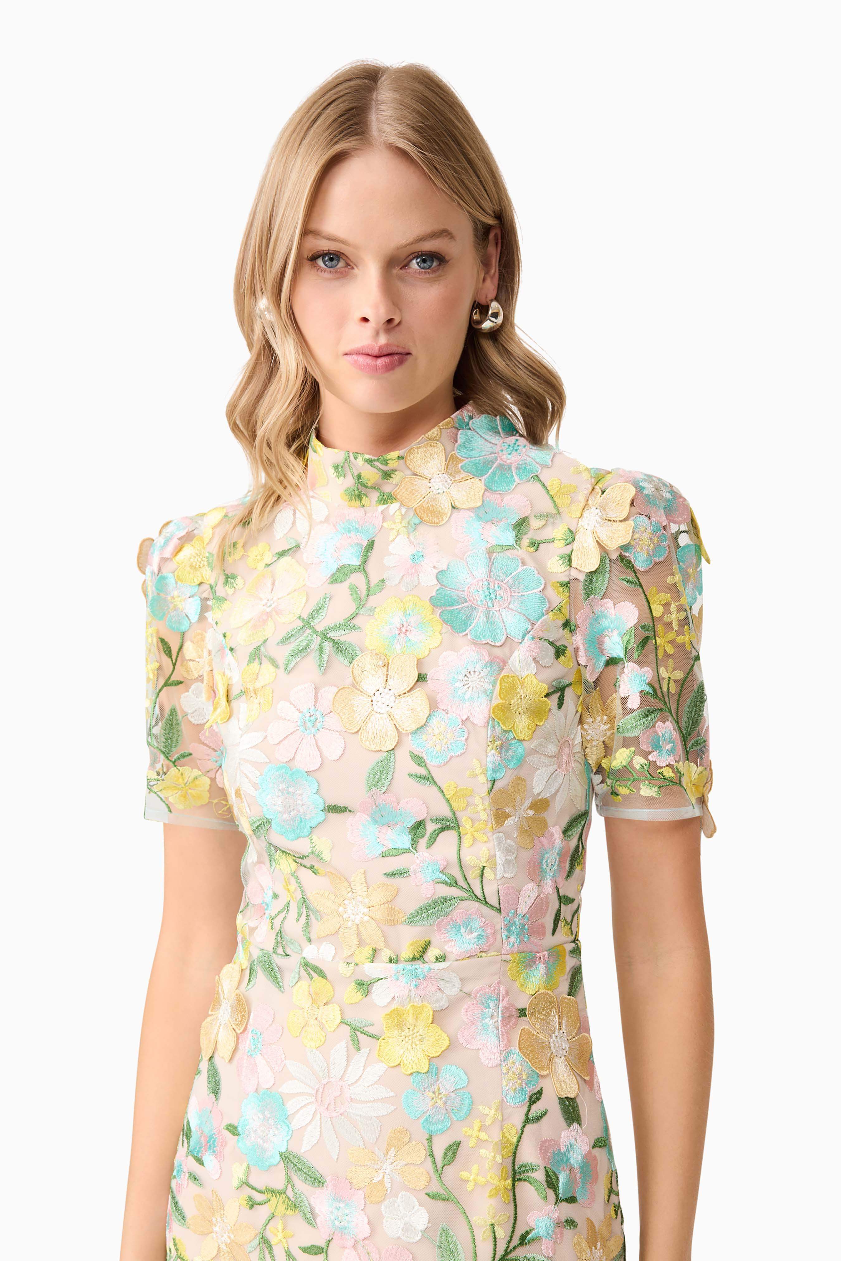 Oslo 3D Floral Midi Dress