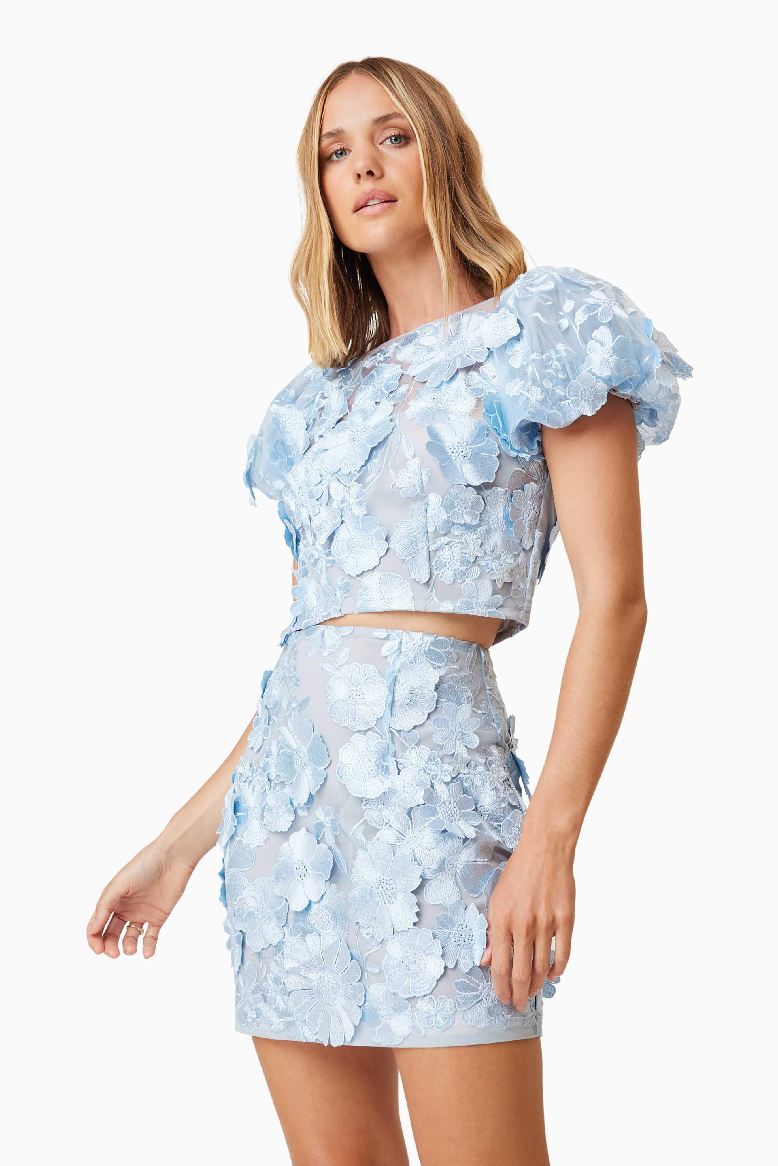 Selene Floral Set In Blue