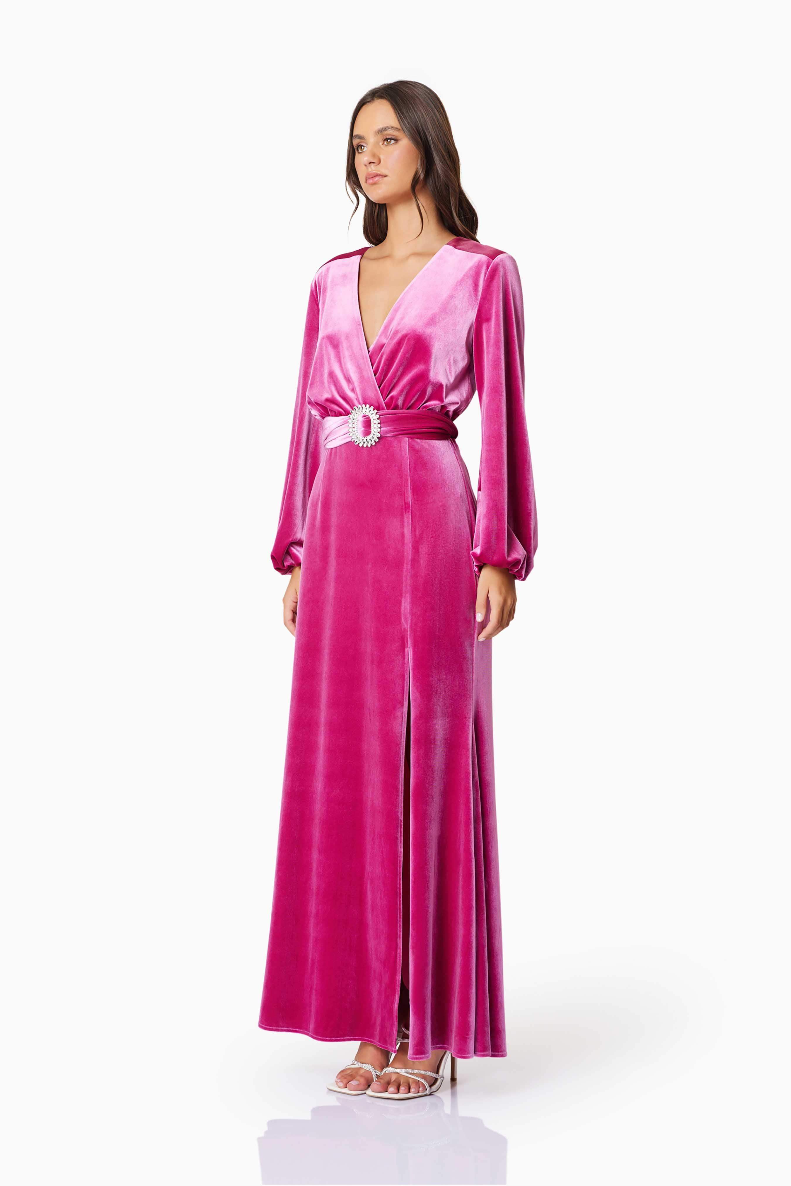 Solene Eventwear Maxi Dress In Pink