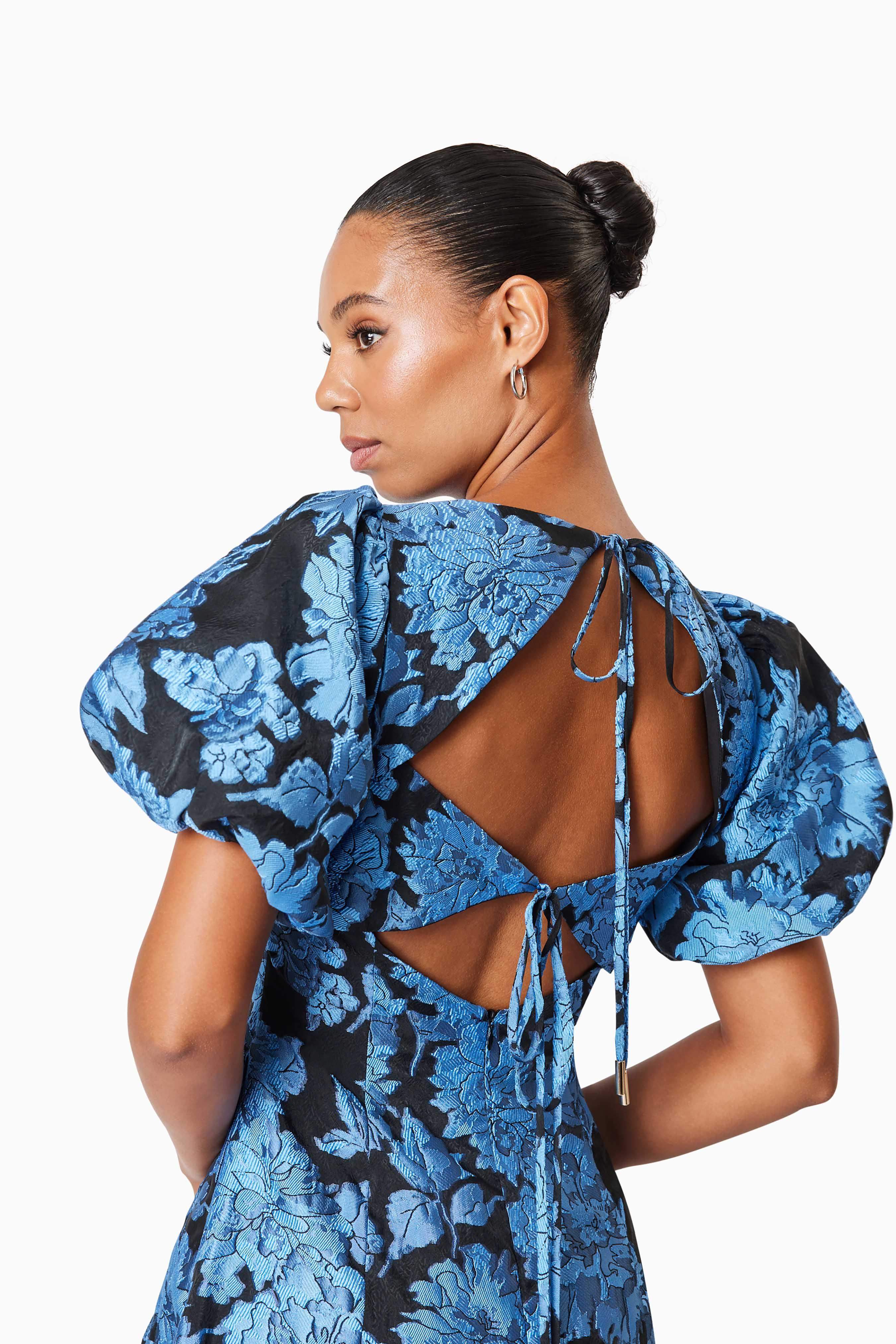 Kayla Cocktail Midi Dress In Blue