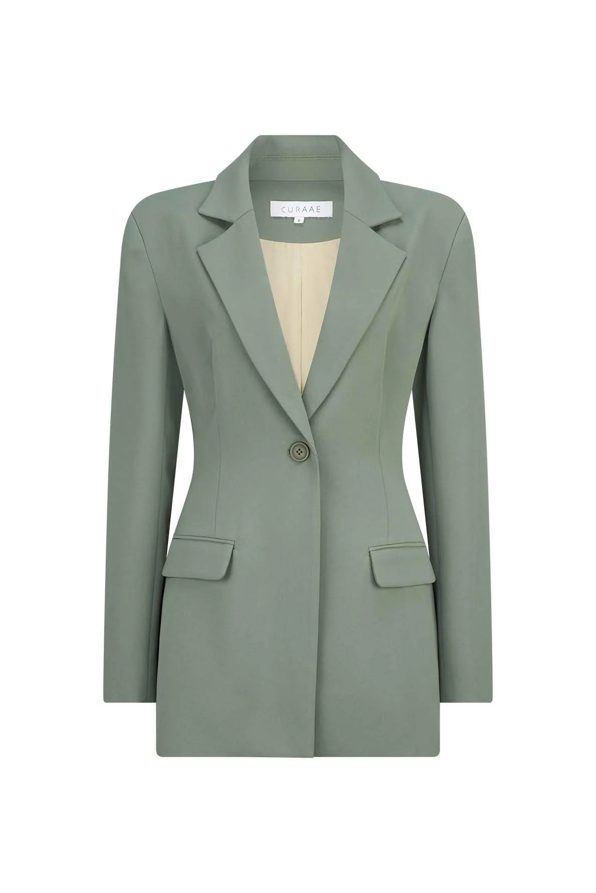 CURAAE Antara Slim Fit Blazer in Green