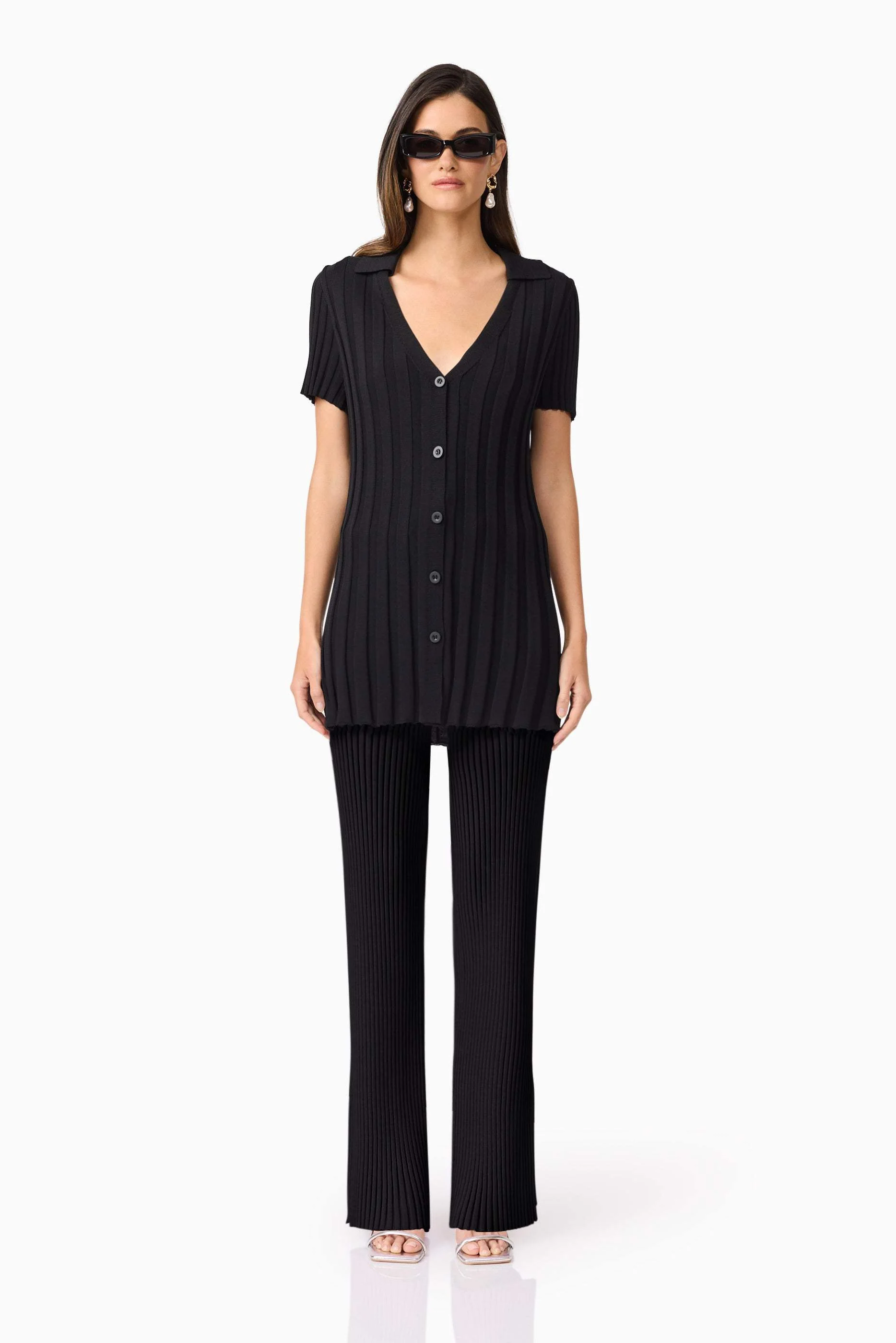 CURAEE Annabelle Knit Pants In Black