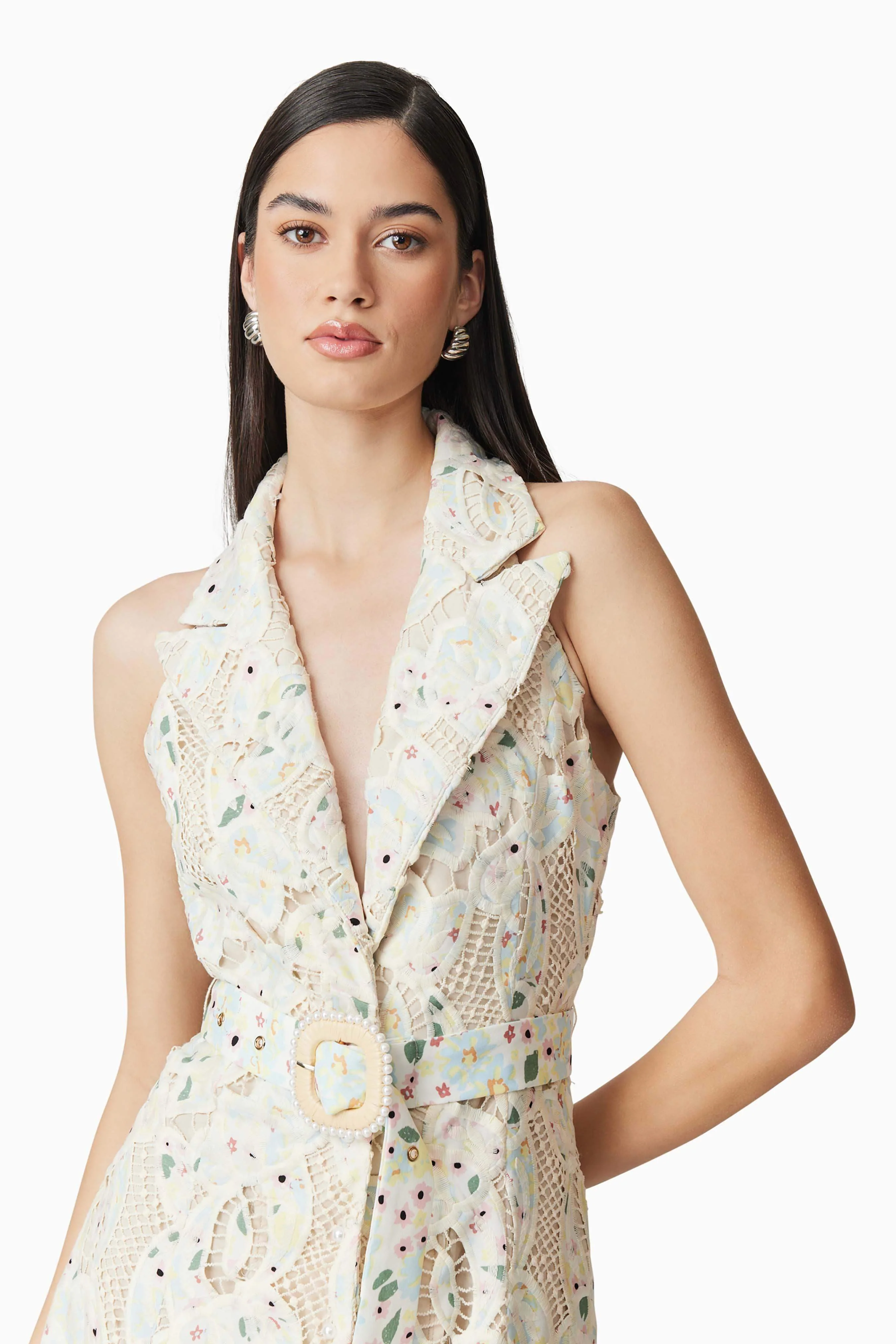 Kyla Floral Maxi Dress in White