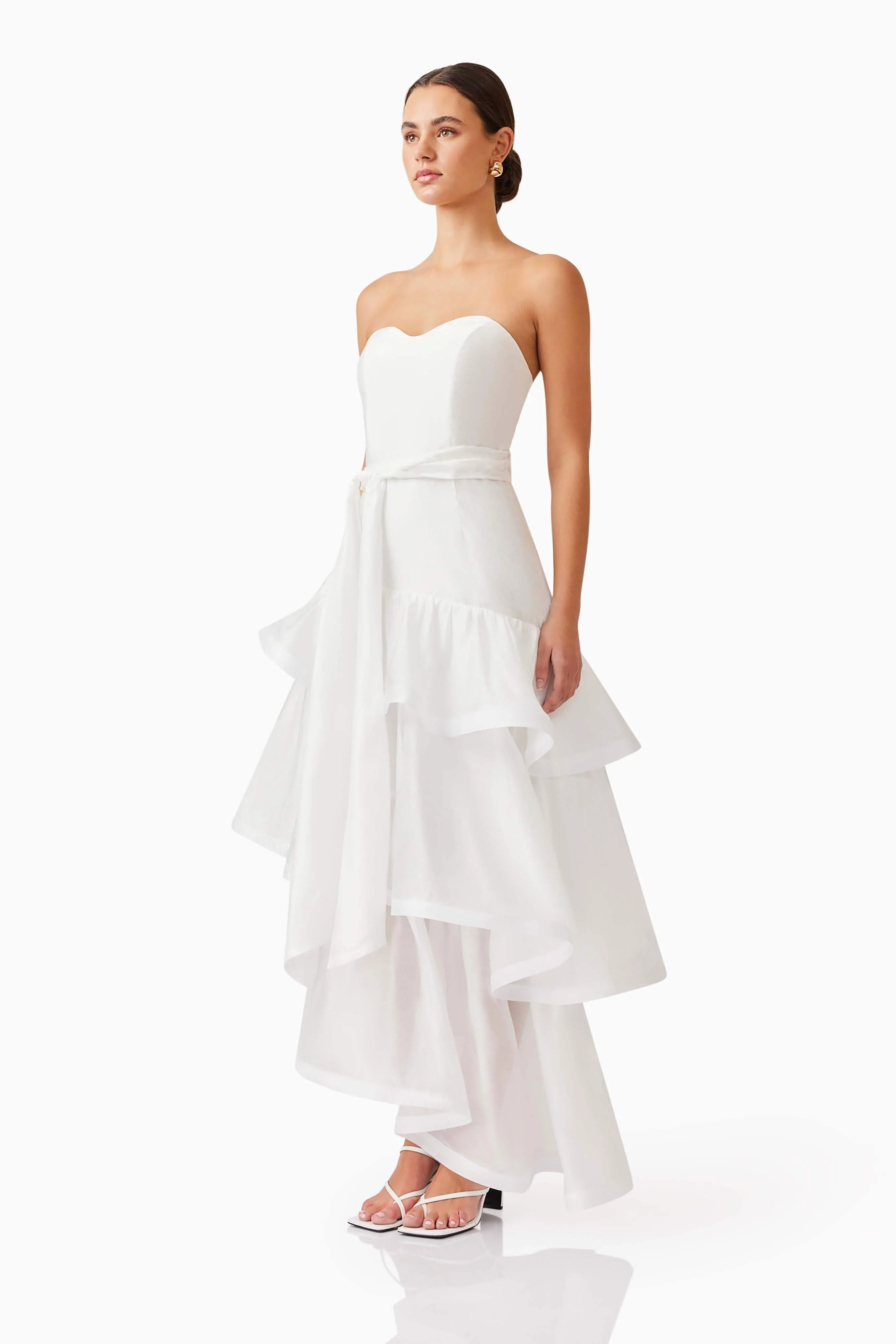 Kalani Strapless Maxi Dress in White
