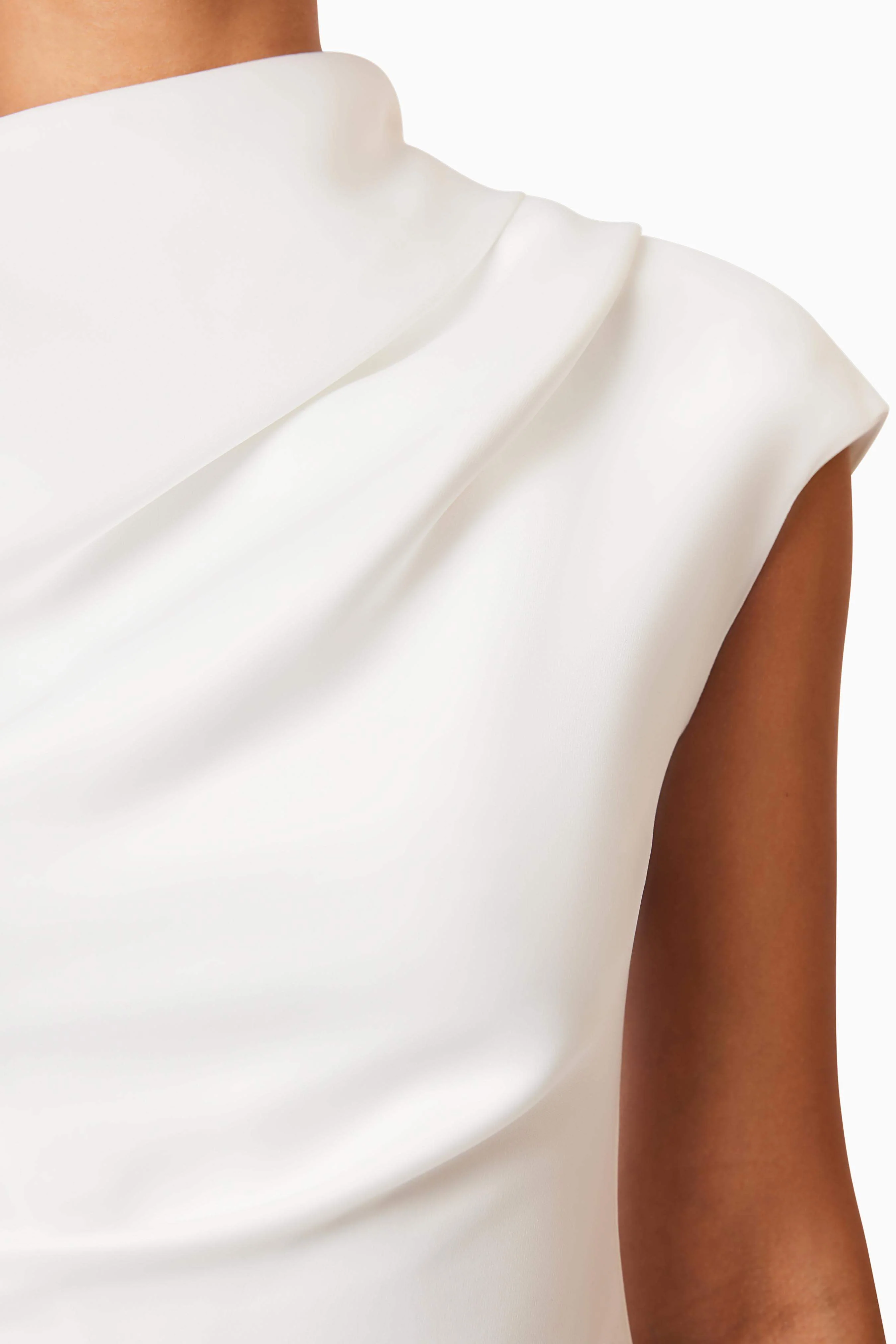 Rose Asymmetrical Mini Dress In White