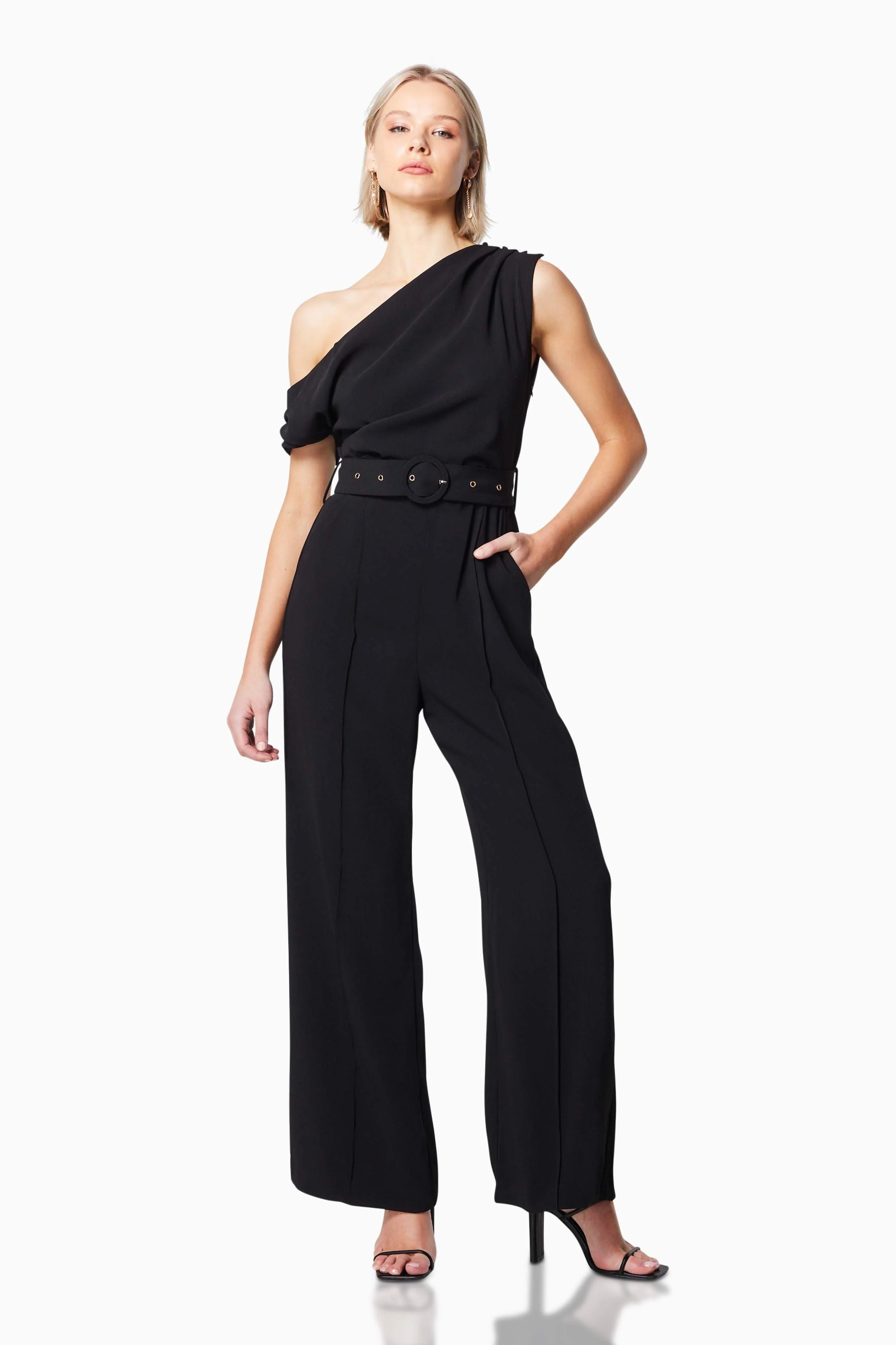 Elba Asymmetrical Jumpsuit in Black