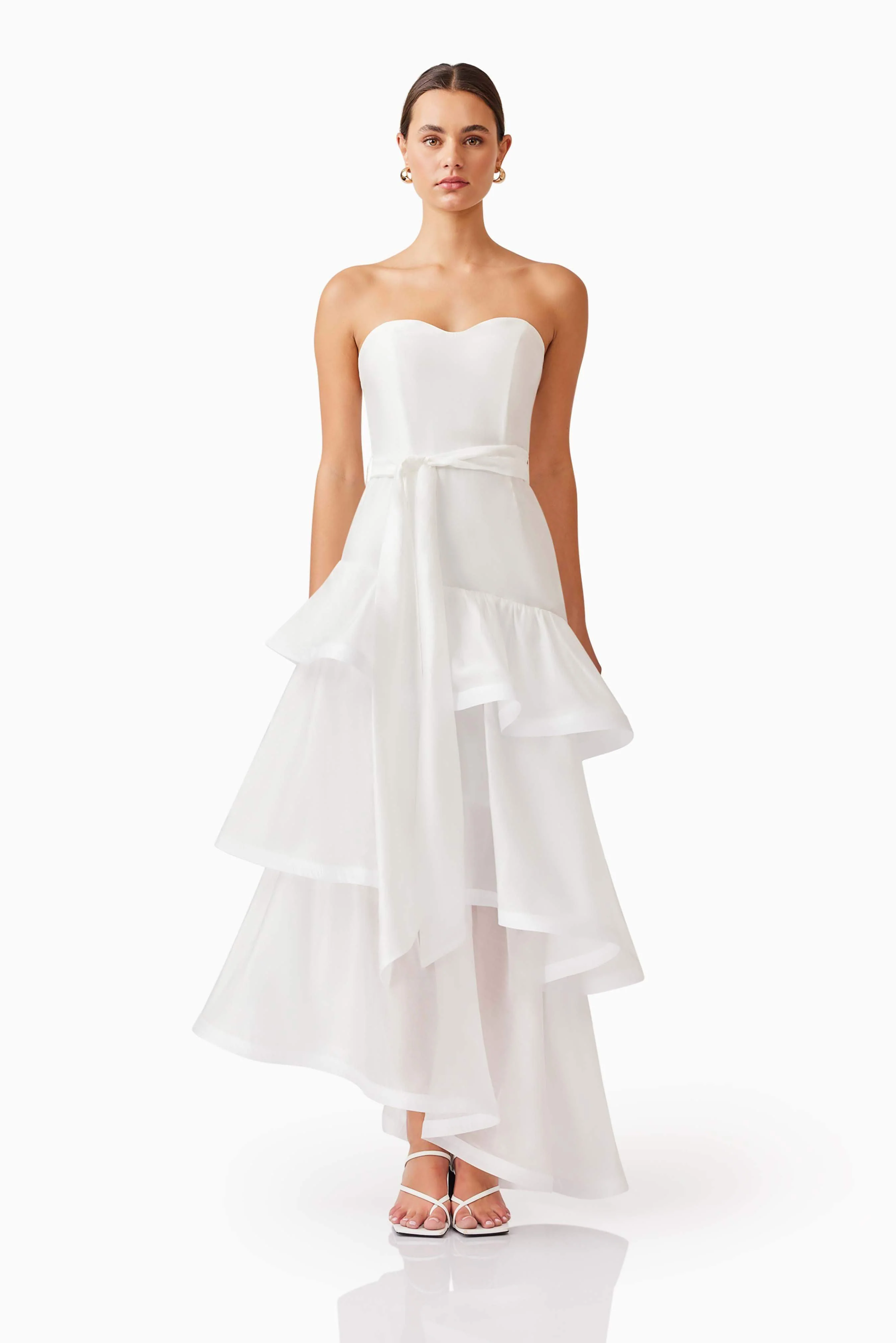 Kalani Strapless Maxi Dress in White