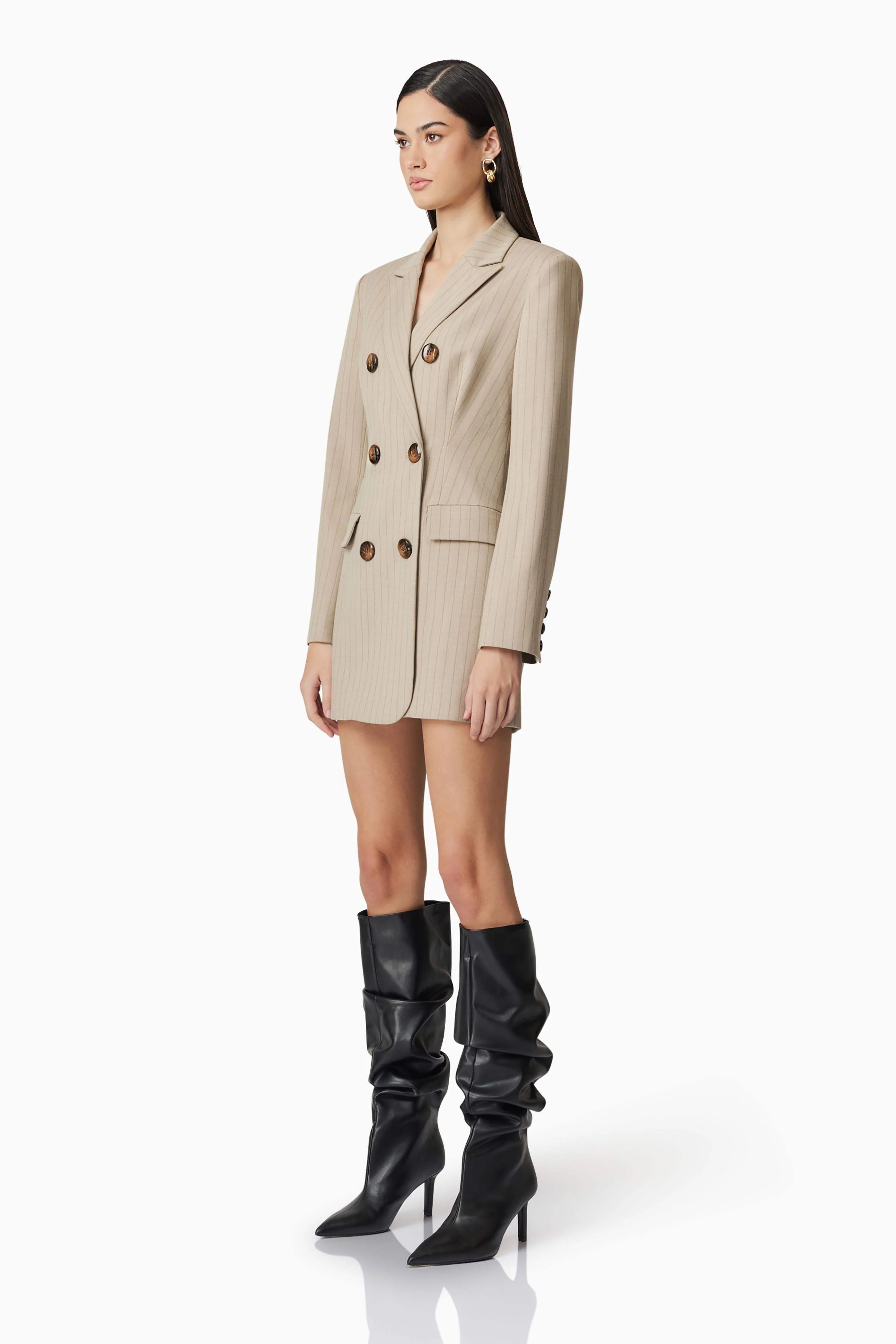 CURAAE Zara Blazer Dress in Beige
