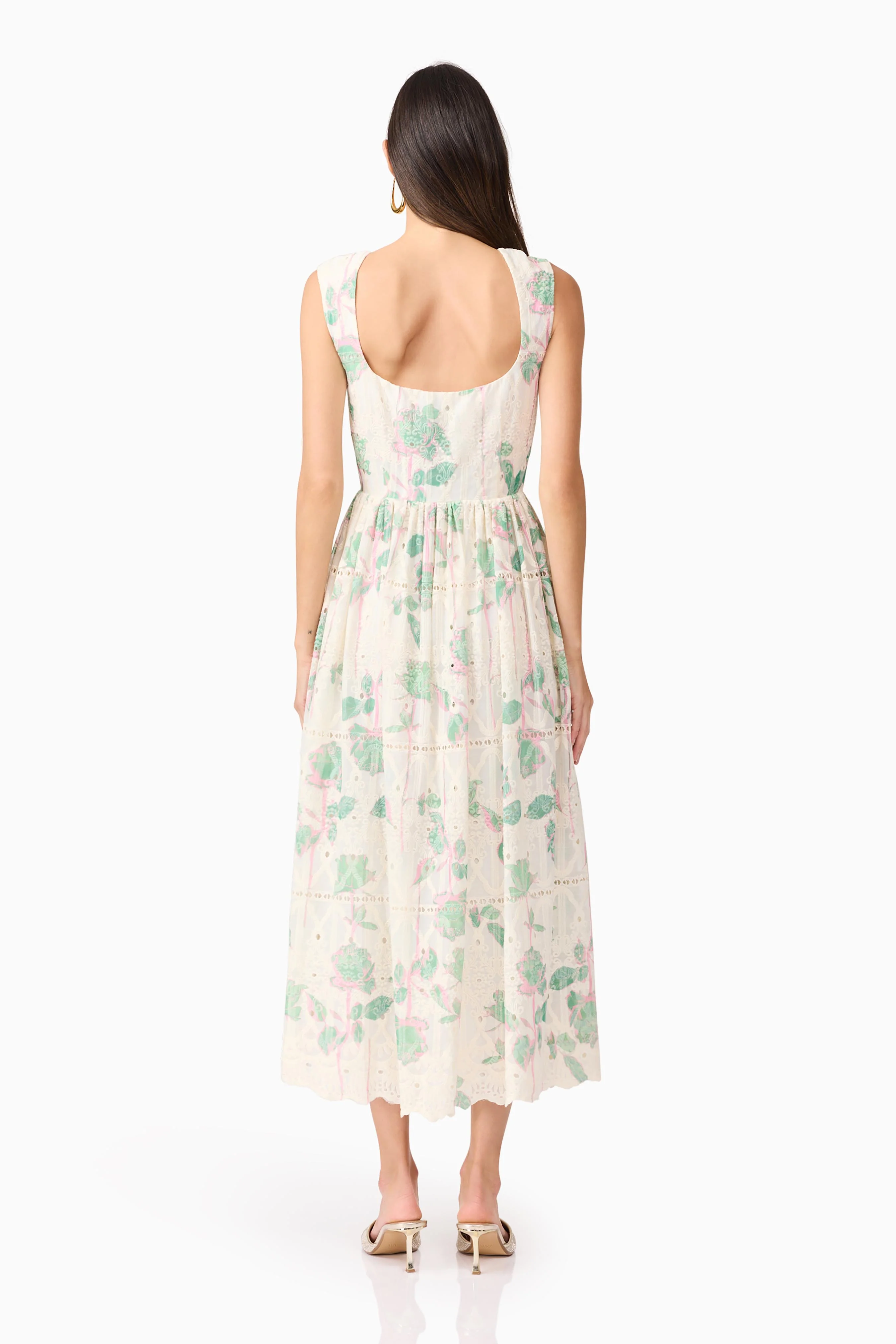 Kierra Floral Midi Dress in White