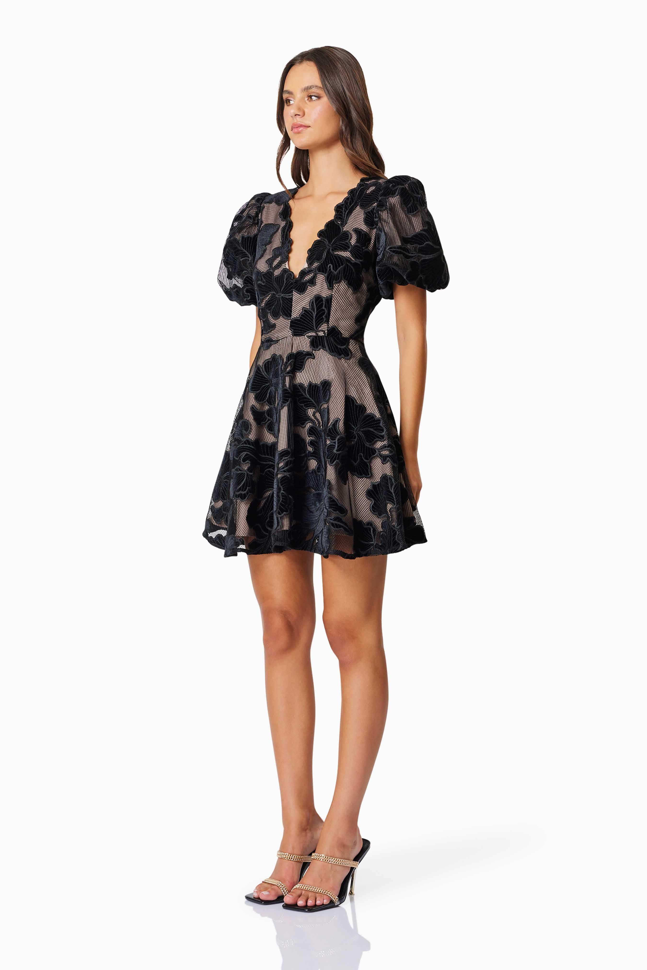 Zara Party Mini Dress In Black