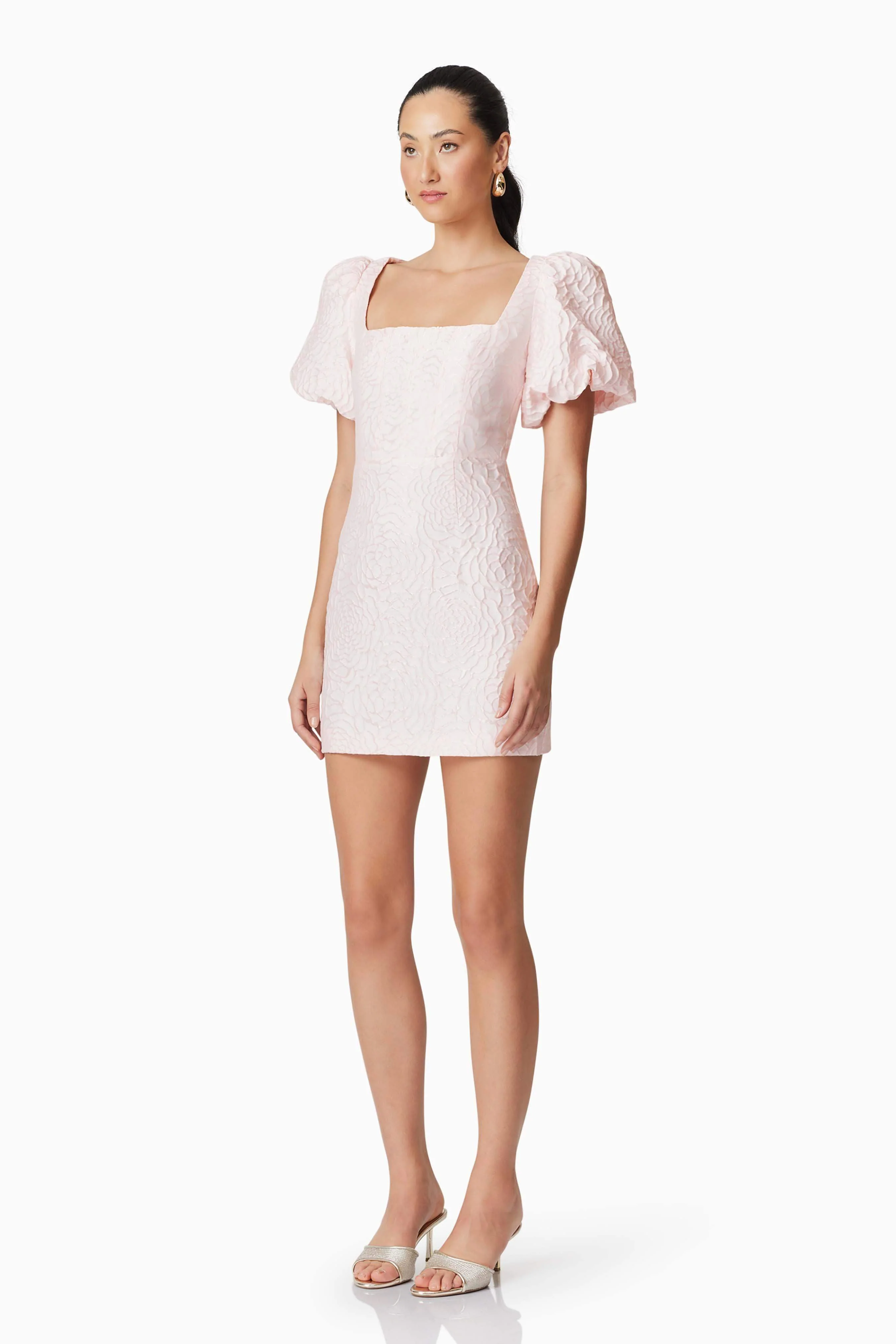Deanna Puff Sleeve Mini Dress in Pink