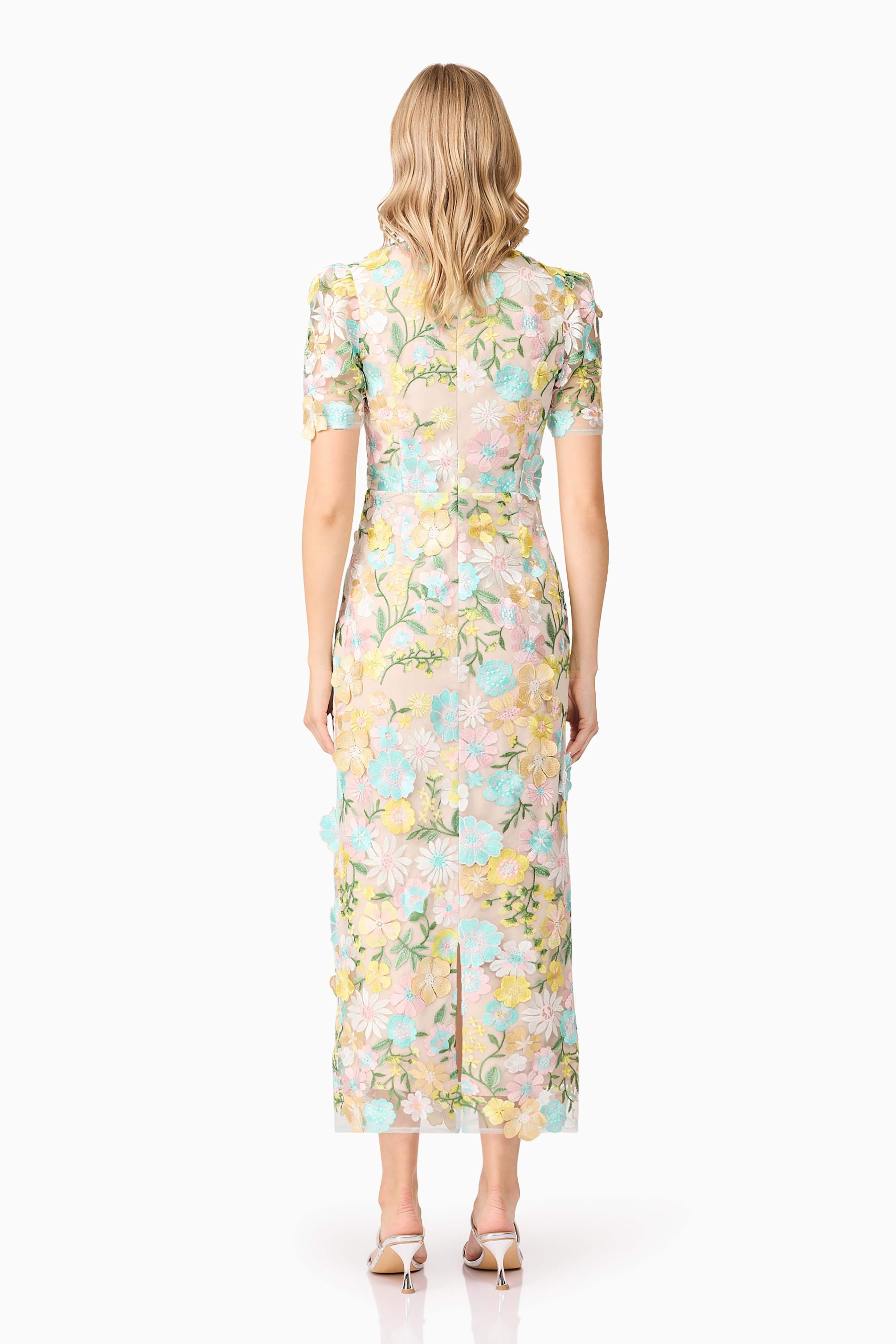 Oslo 3D Floral Midi Dress