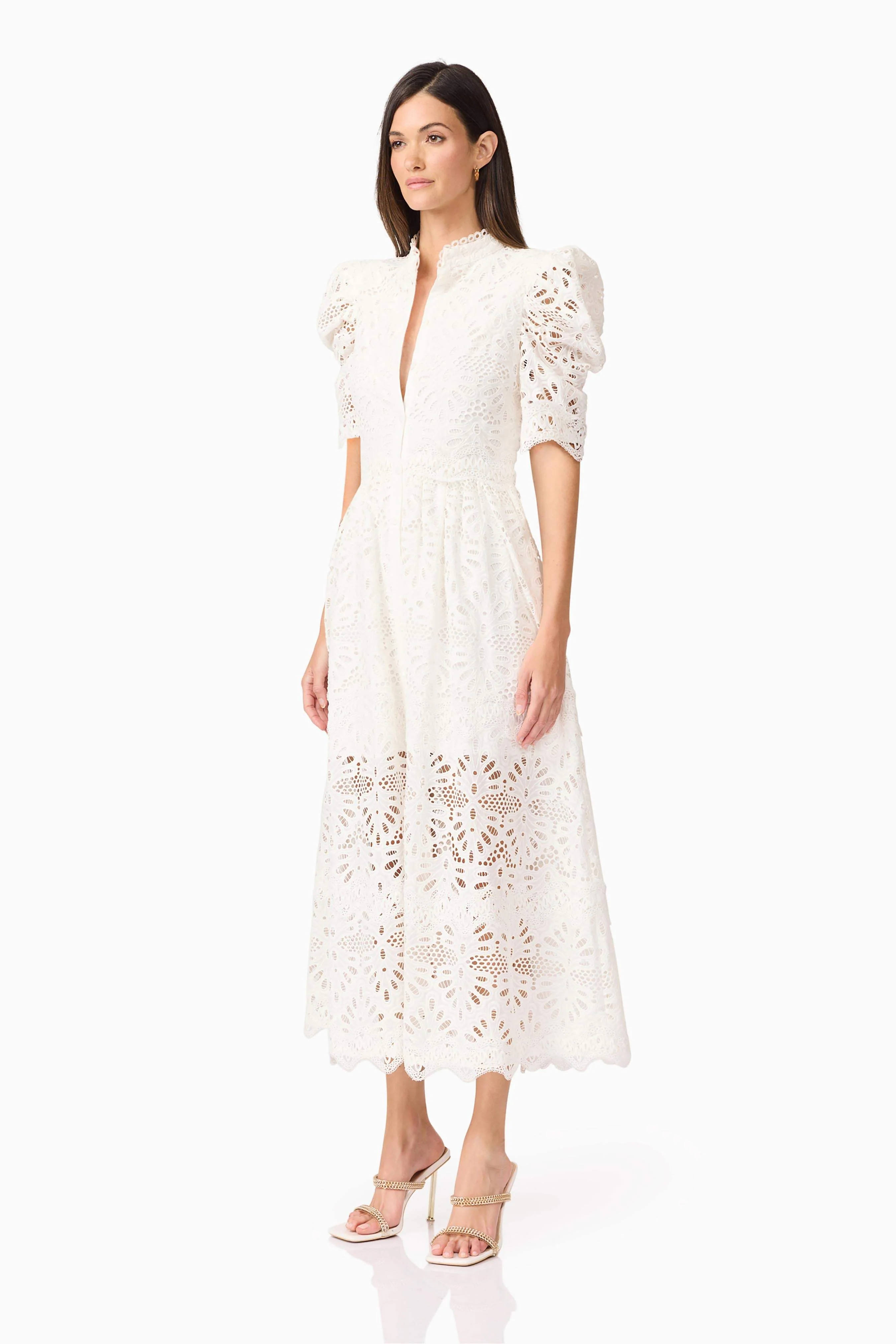 Carli Midi Shirt Dress in White