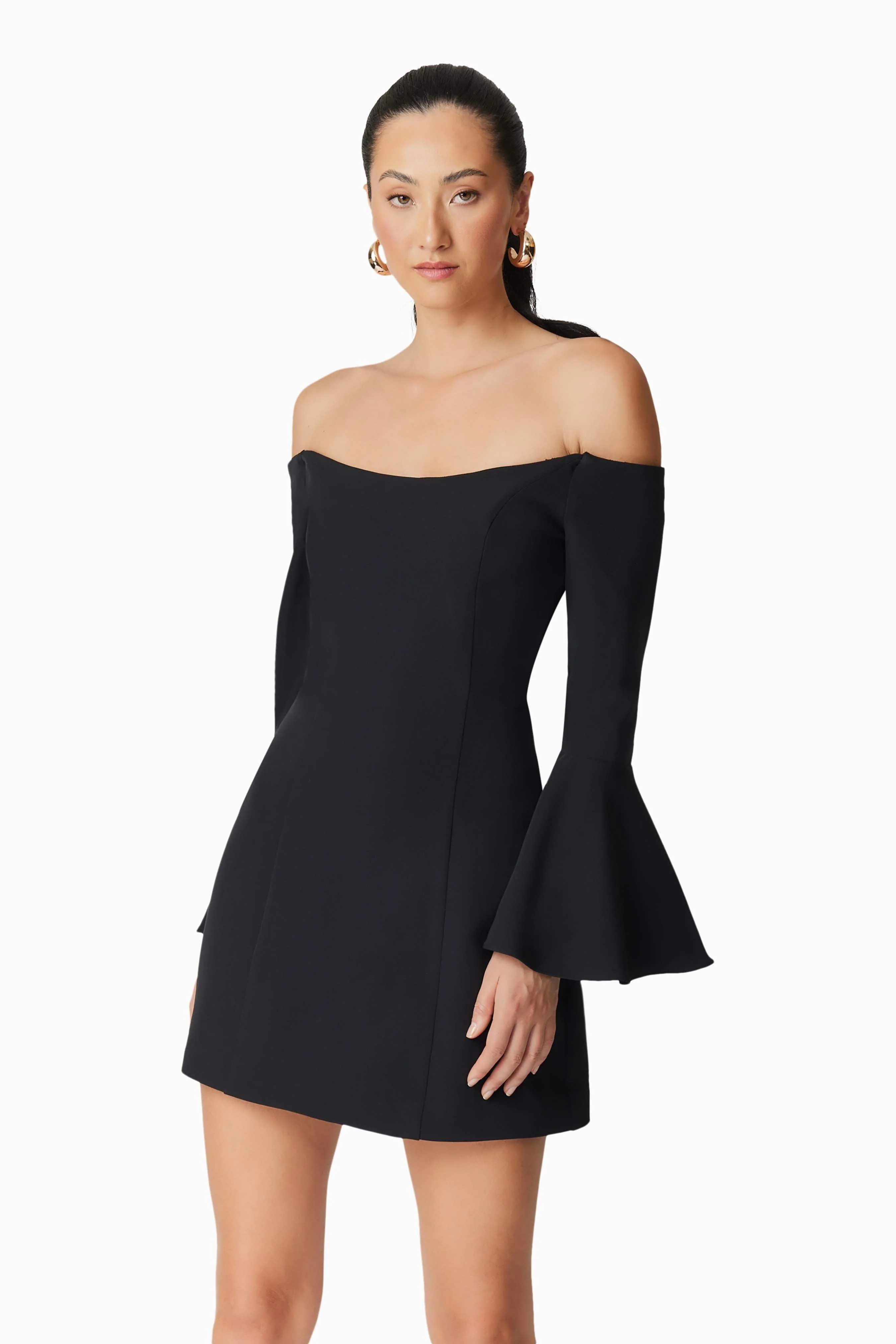 Hazelle Strapless Mini Dress in Black