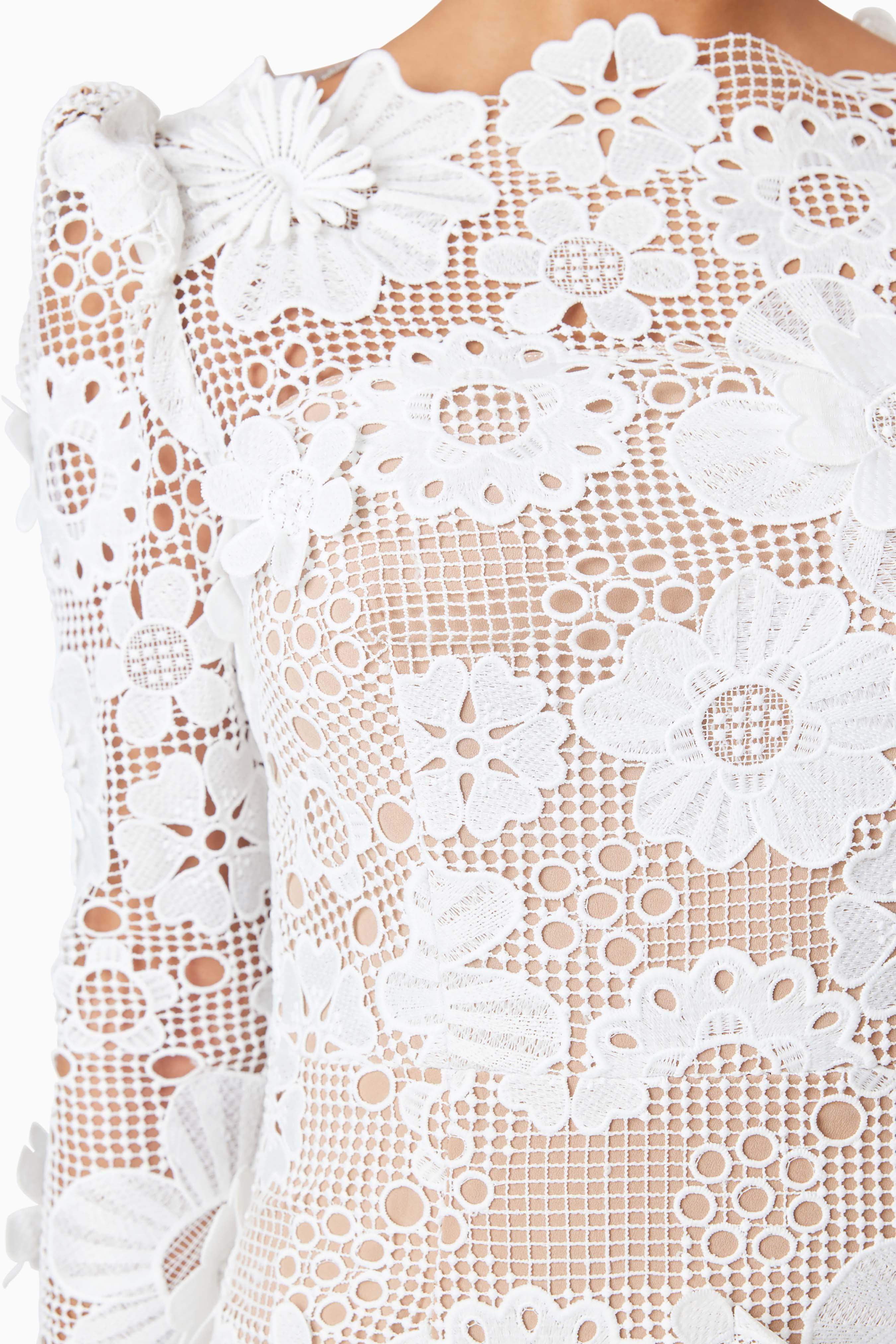 Autumn Long Sleeve Midi Dress In White