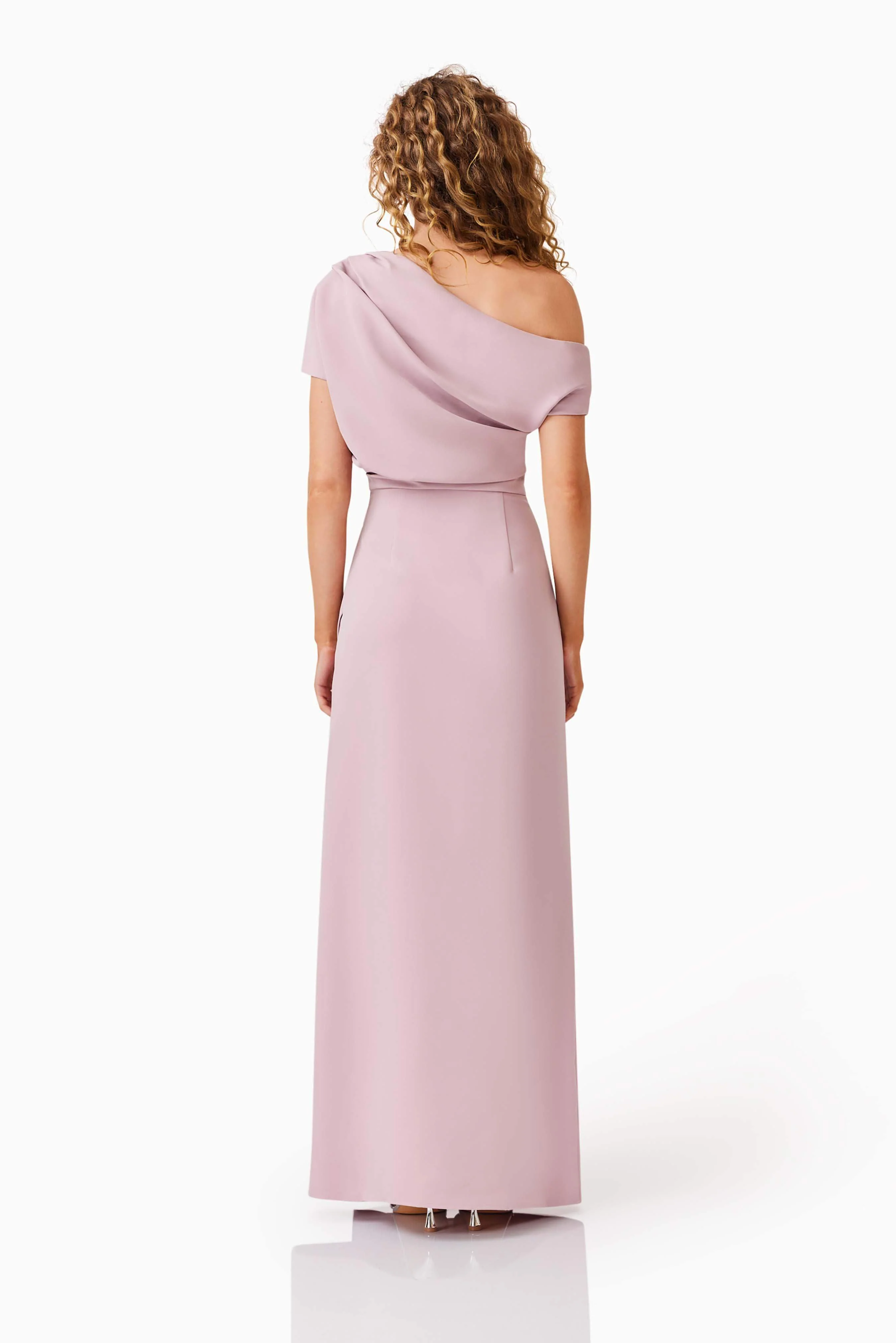 Kourtney Asymmetrical Maxi Dress in Pink