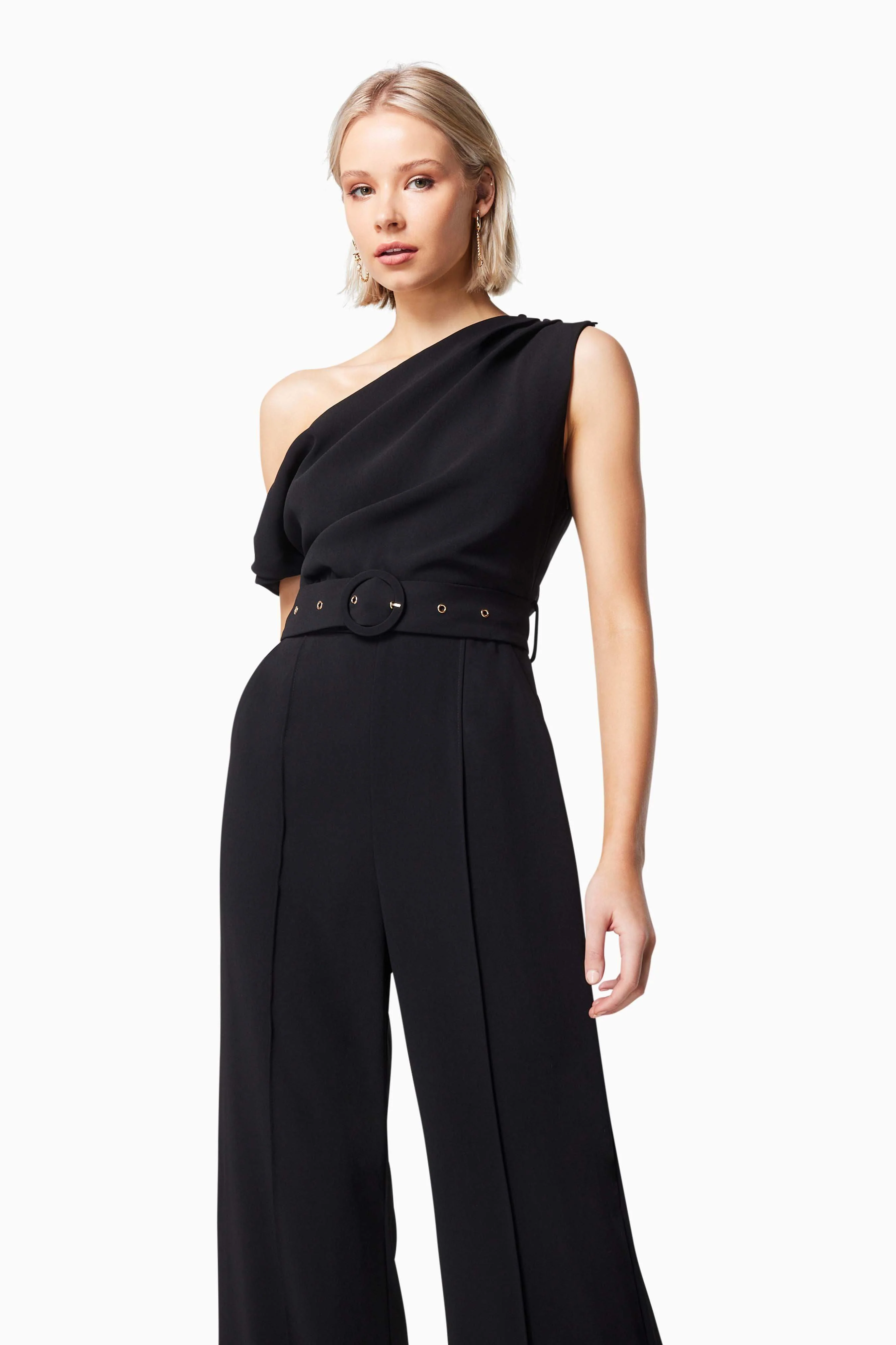Elba Asymmetrical Jumpsuit in Black
