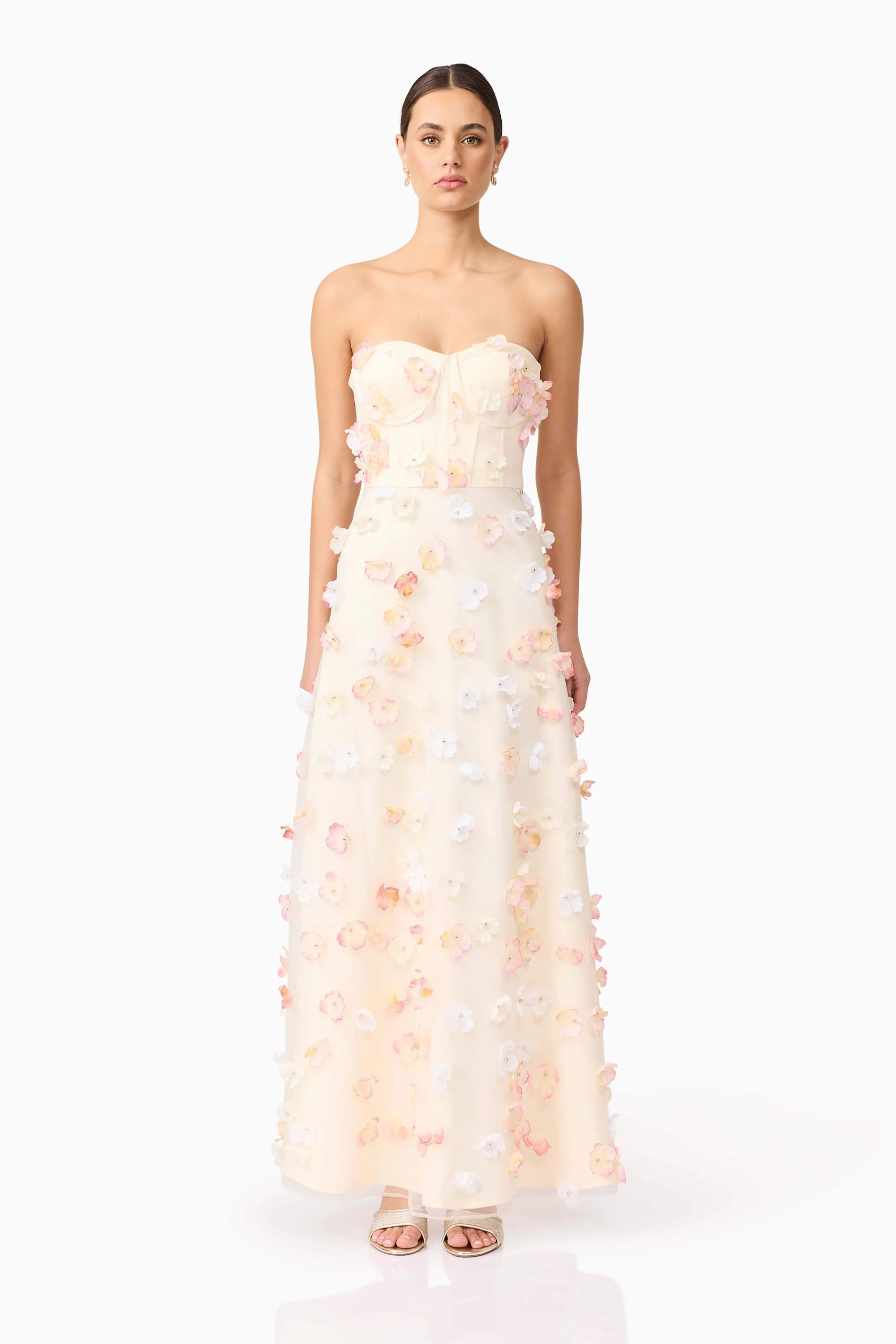 Livia Strapless Maxi Dress in Yellow