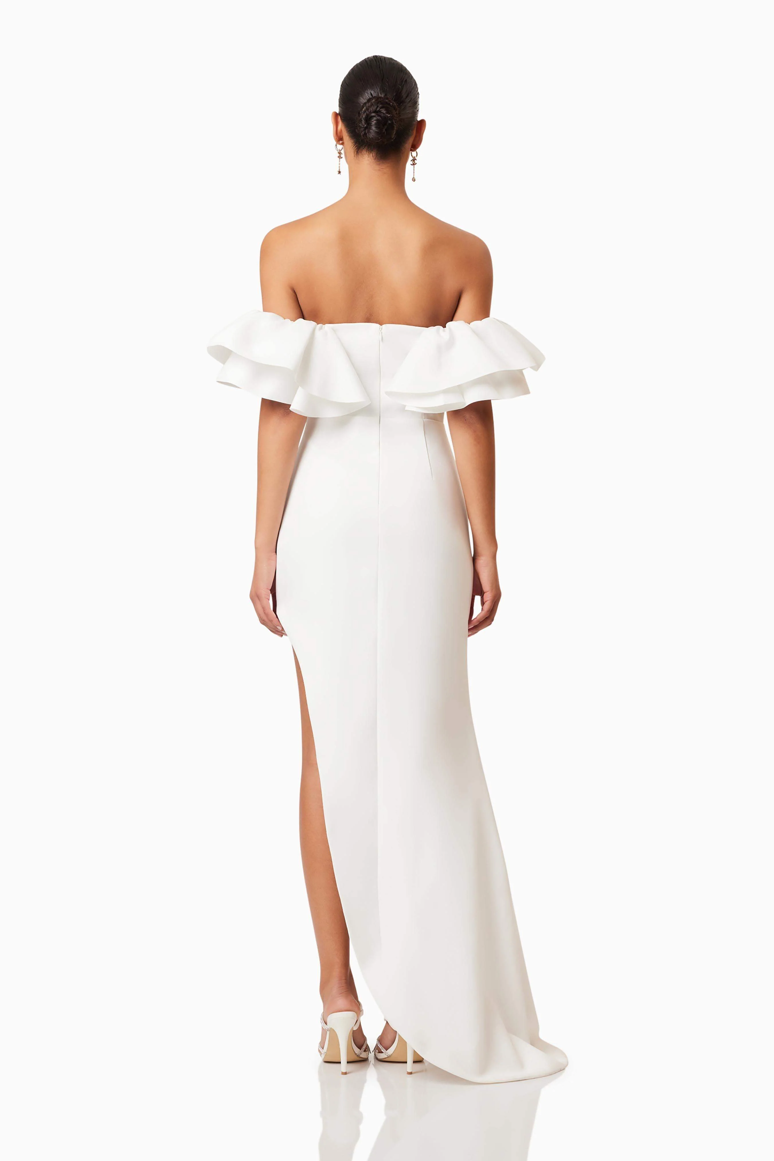 Geranium Hilo Off the Shoulder Dress in White