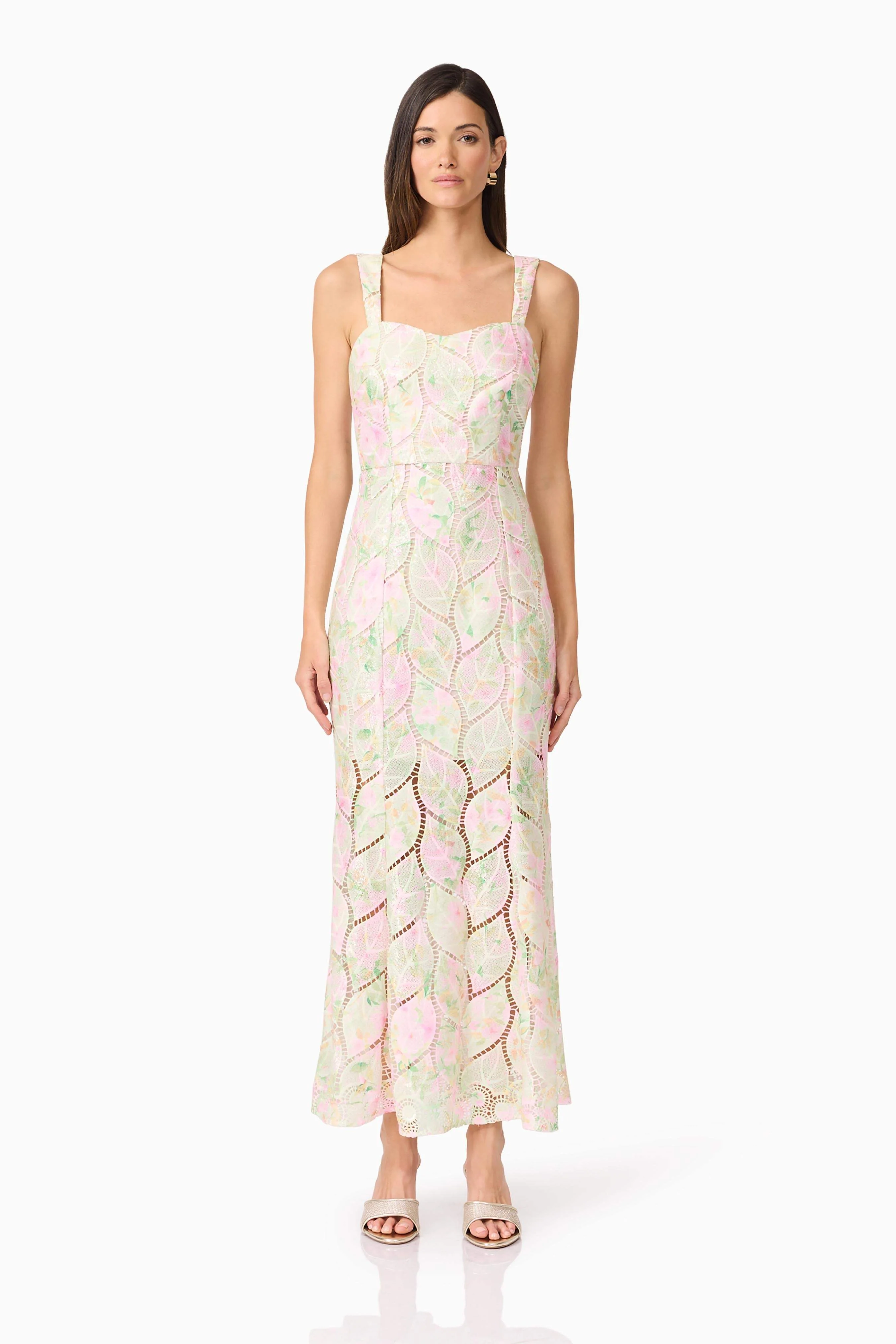 Indria Lace Maxi Dress in Floral