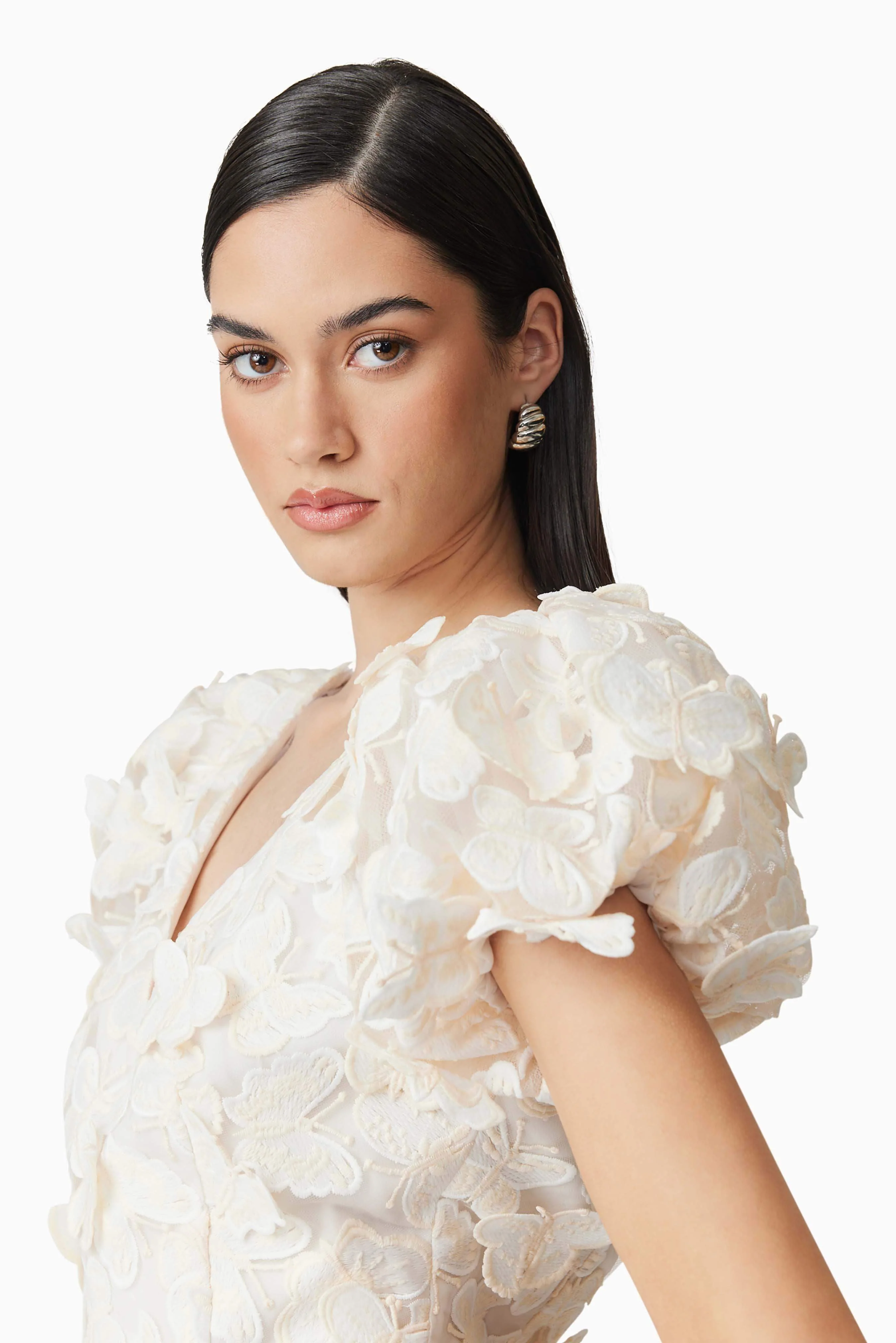 Scarlett Butterfly Mini Dress in White