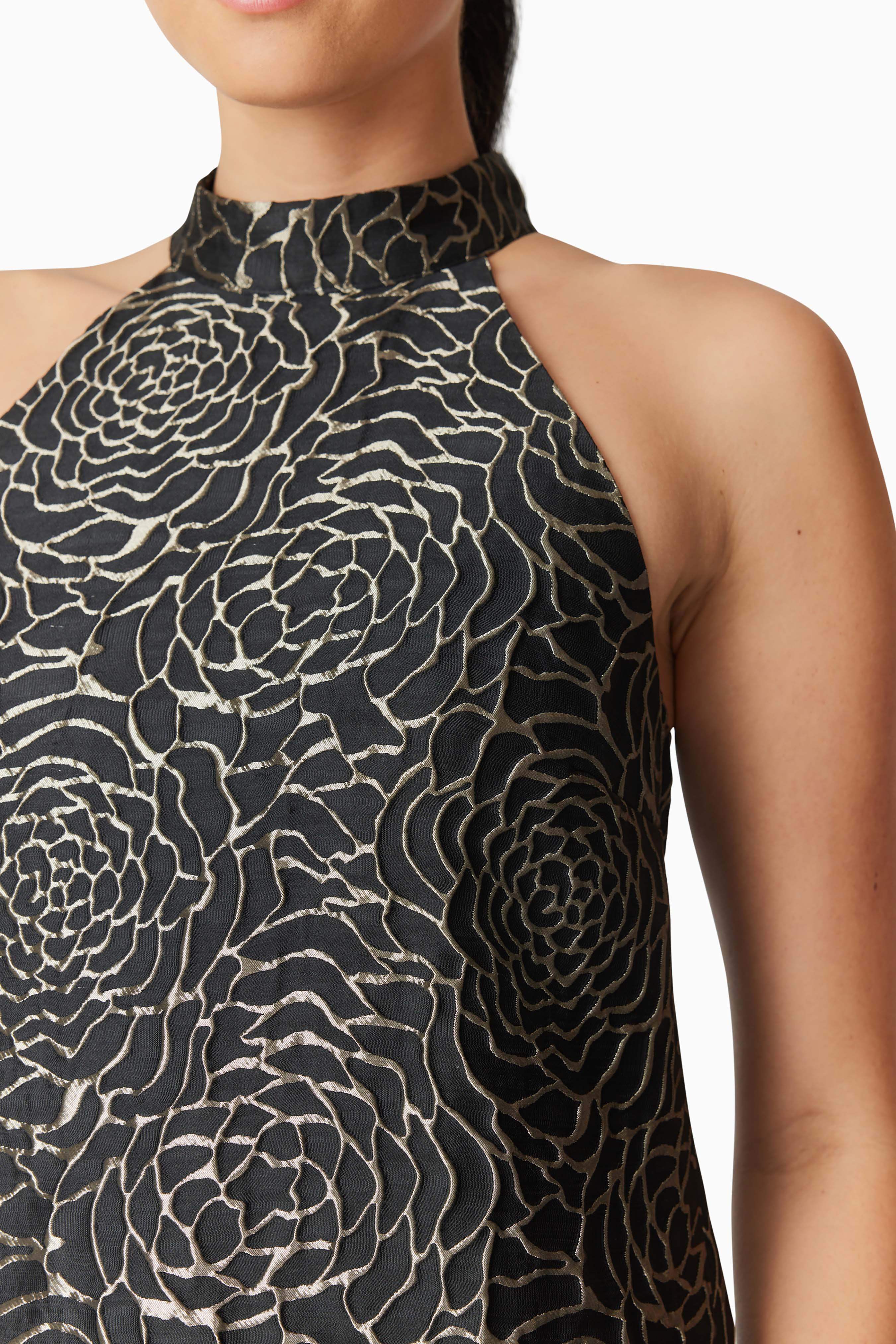 Deanna Halter Mini Dress in Black