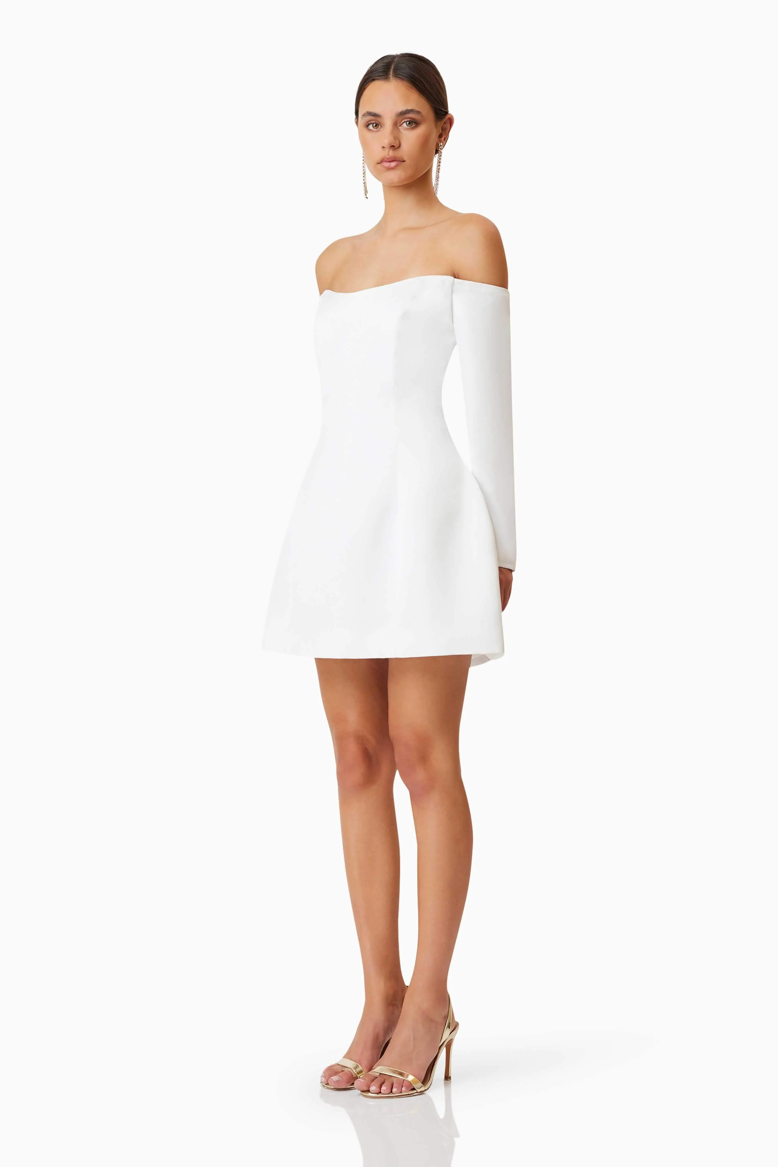 Vida Off The Shoulder Day Mini Dress In White