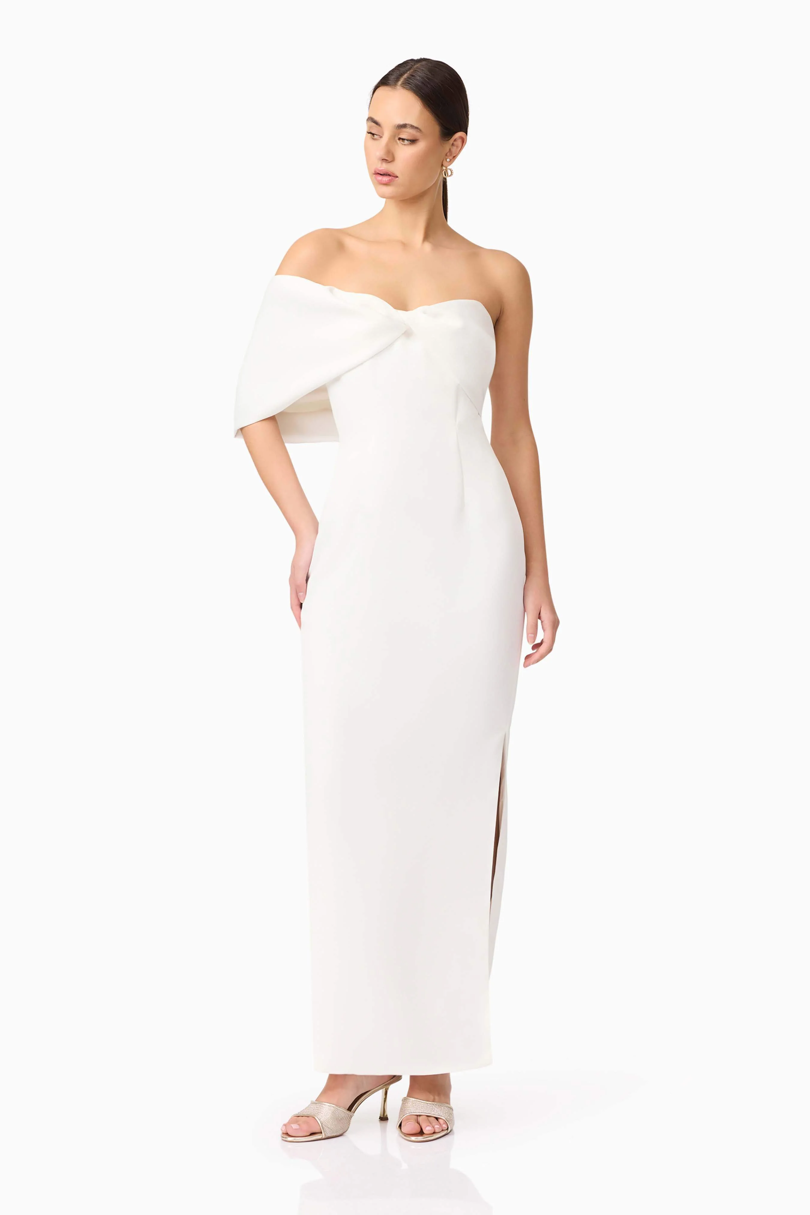 Dandelione Strapless Gown in White