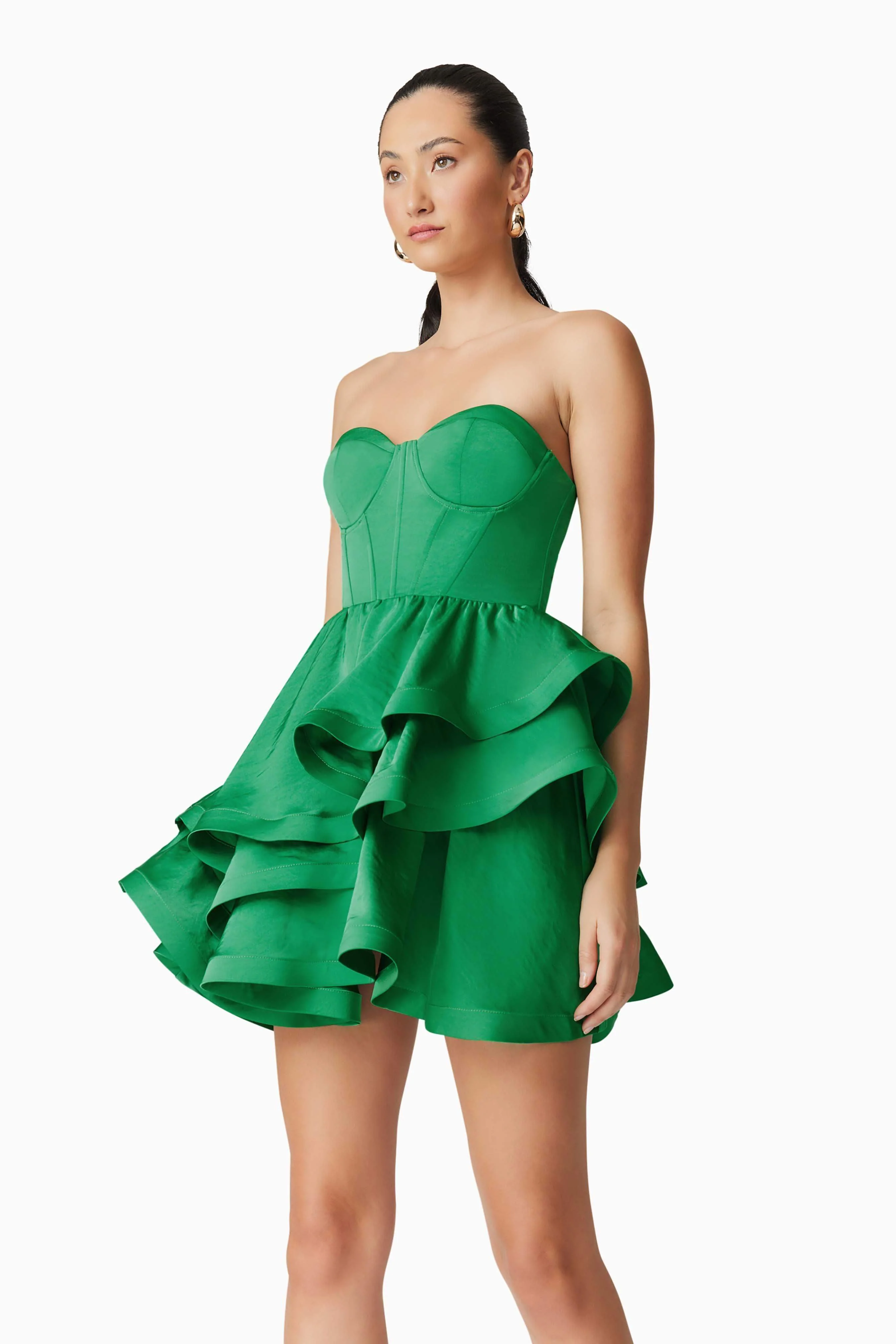Roni Strapless Mini Dress in Green