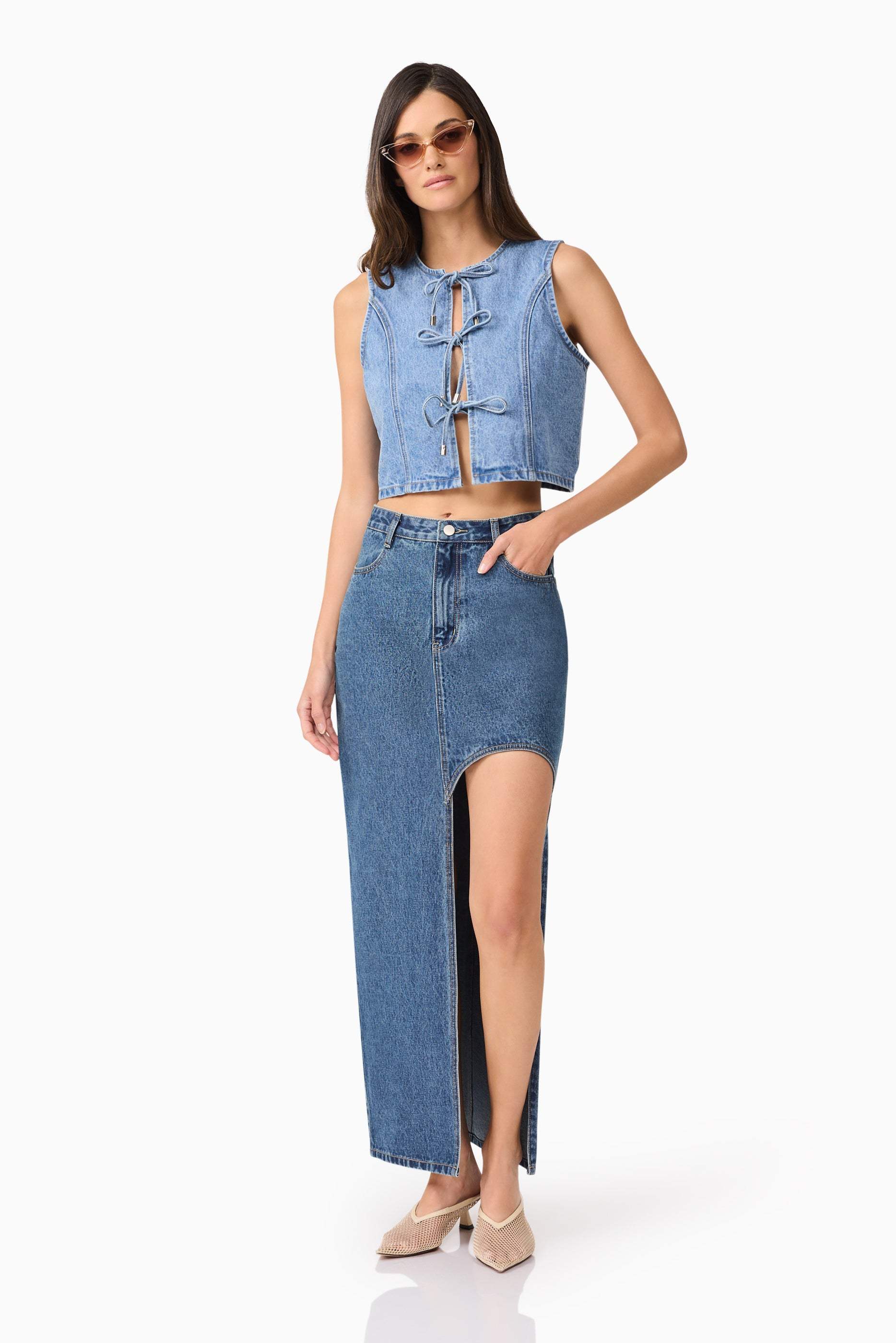 CURAAE Adalynn Denim Vest