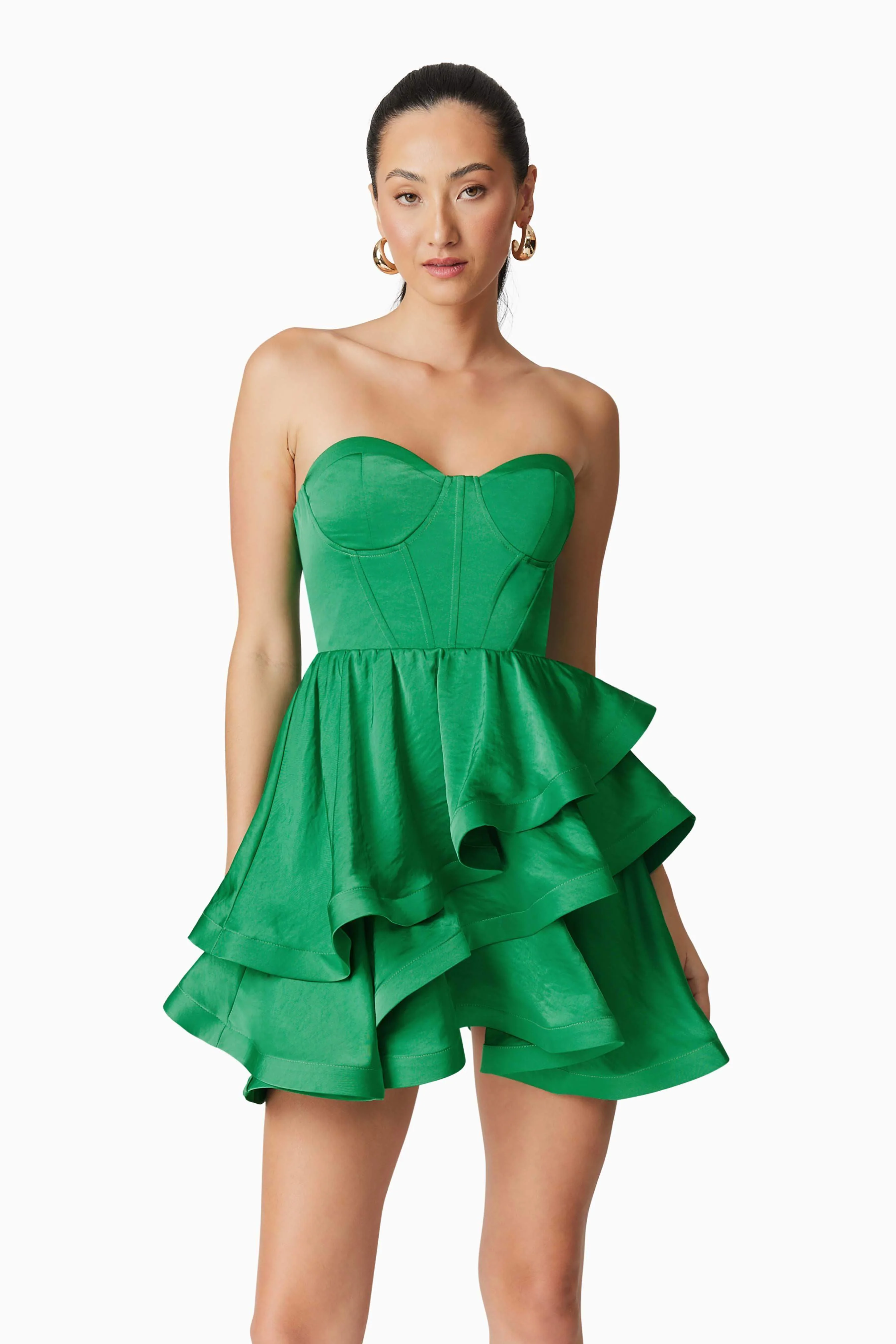 Roni Strapless Mini Dress in Green